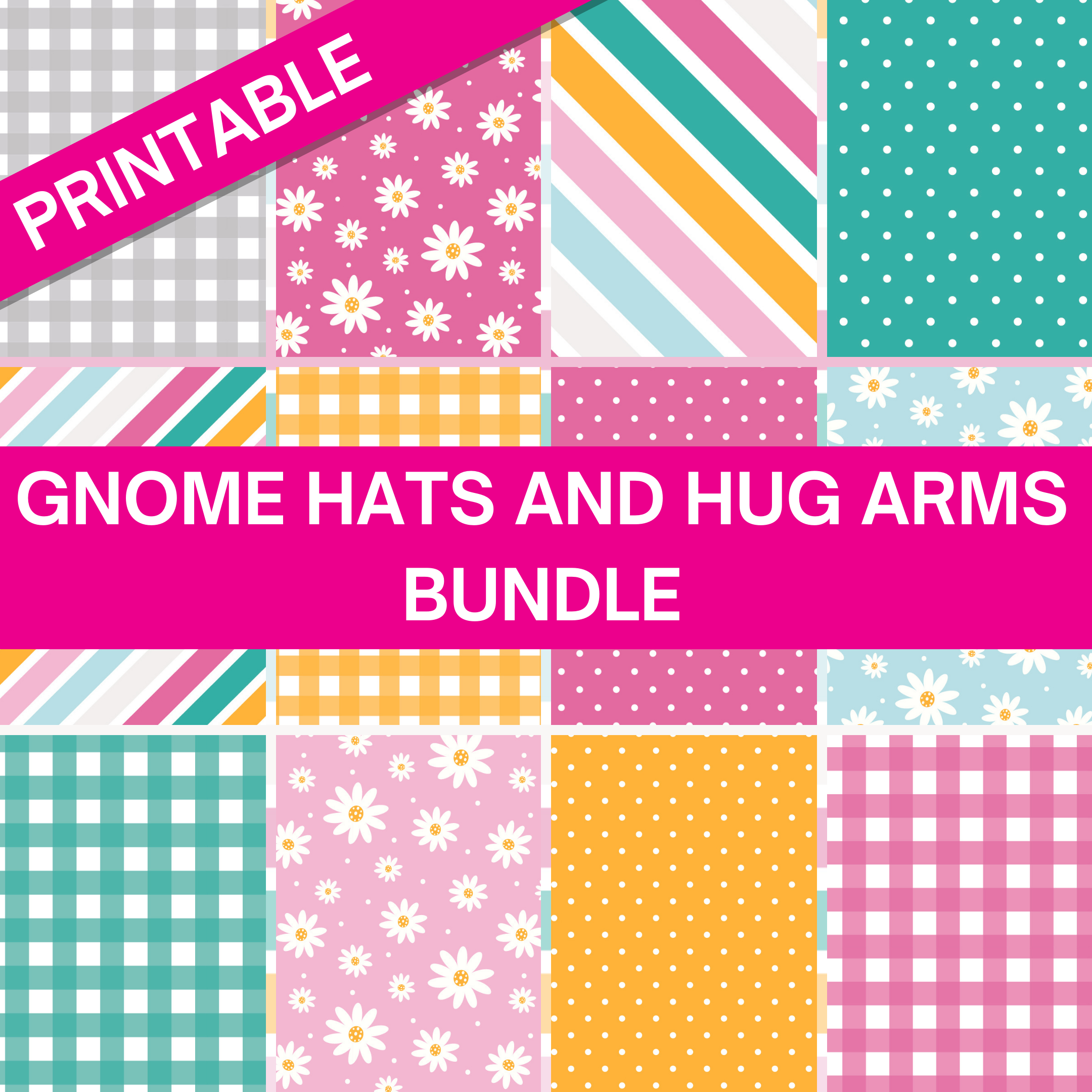 Spring Bloom Printables - Gnome Hats and Hug Arms MEGA BUNDLE