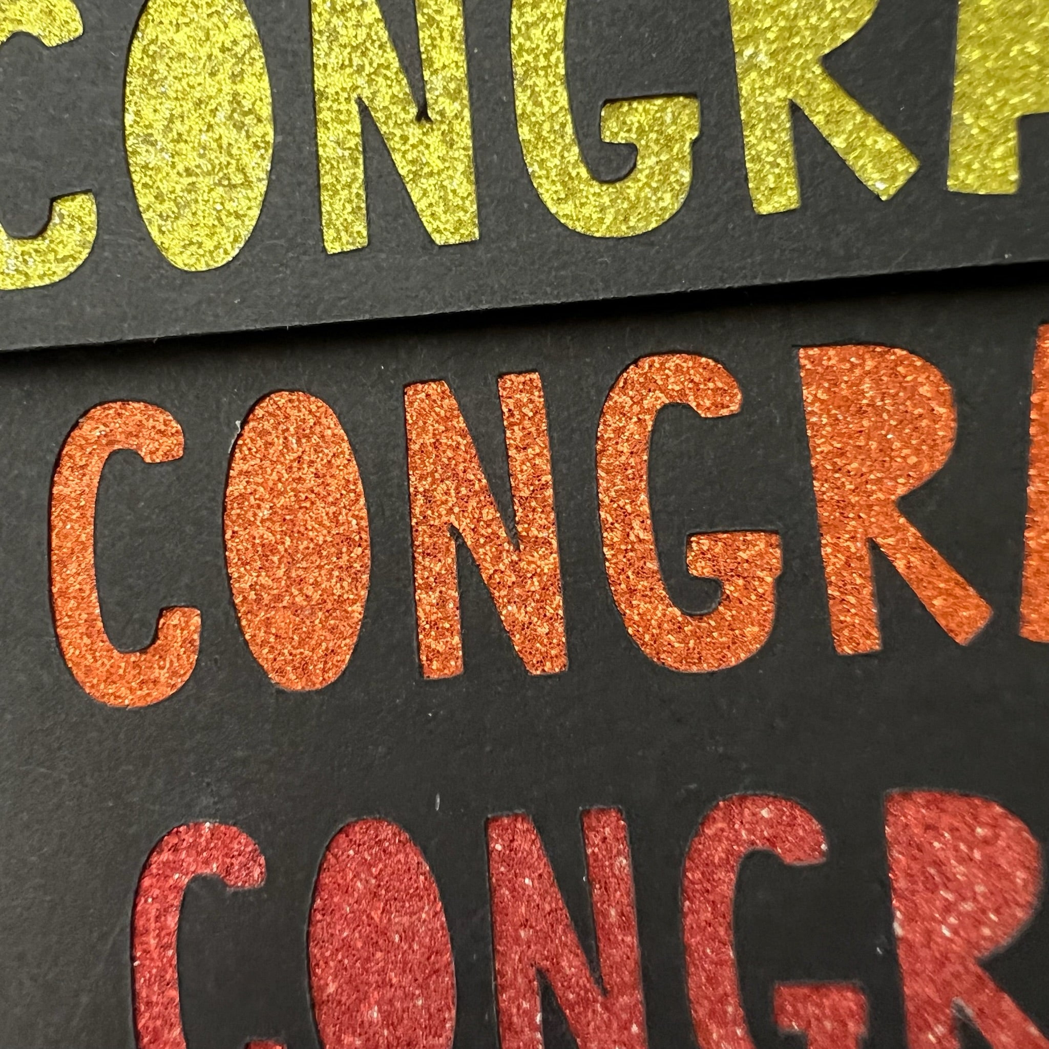Congratulations in Glitter - Handmade Card