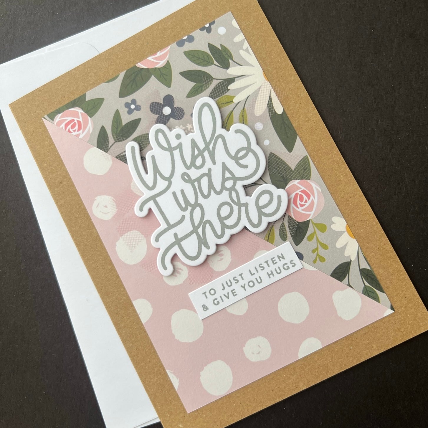 Wish I was There Hugs - Handmade Card