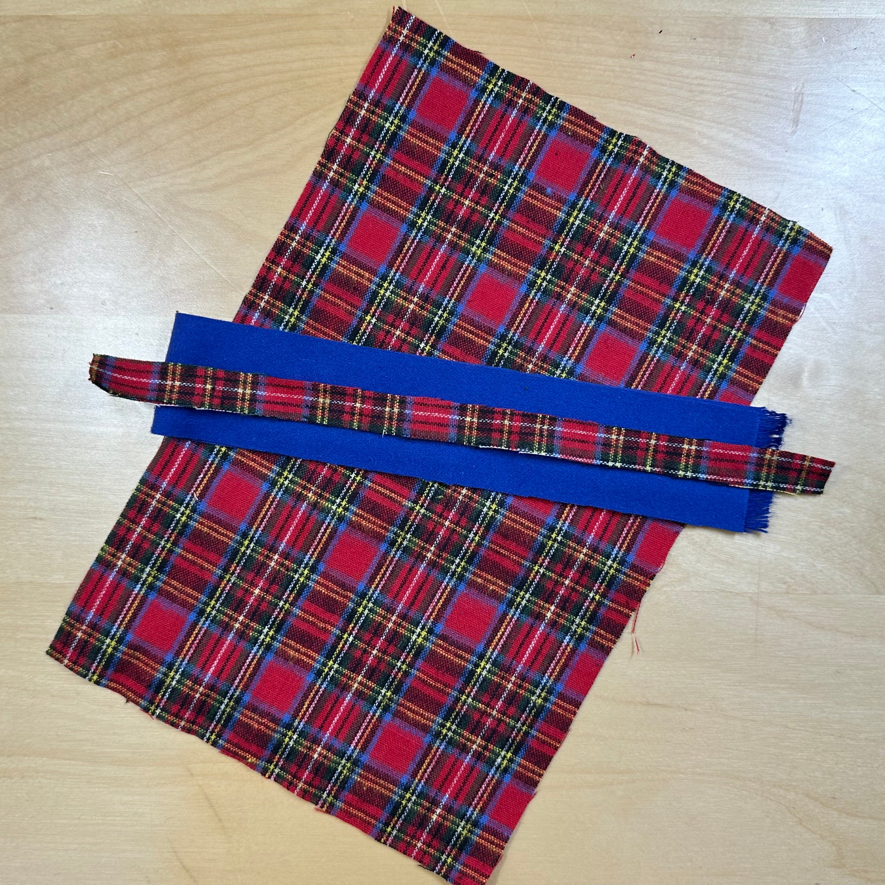 Snowman Kit - Red Plaid Hat - Blue Scarf