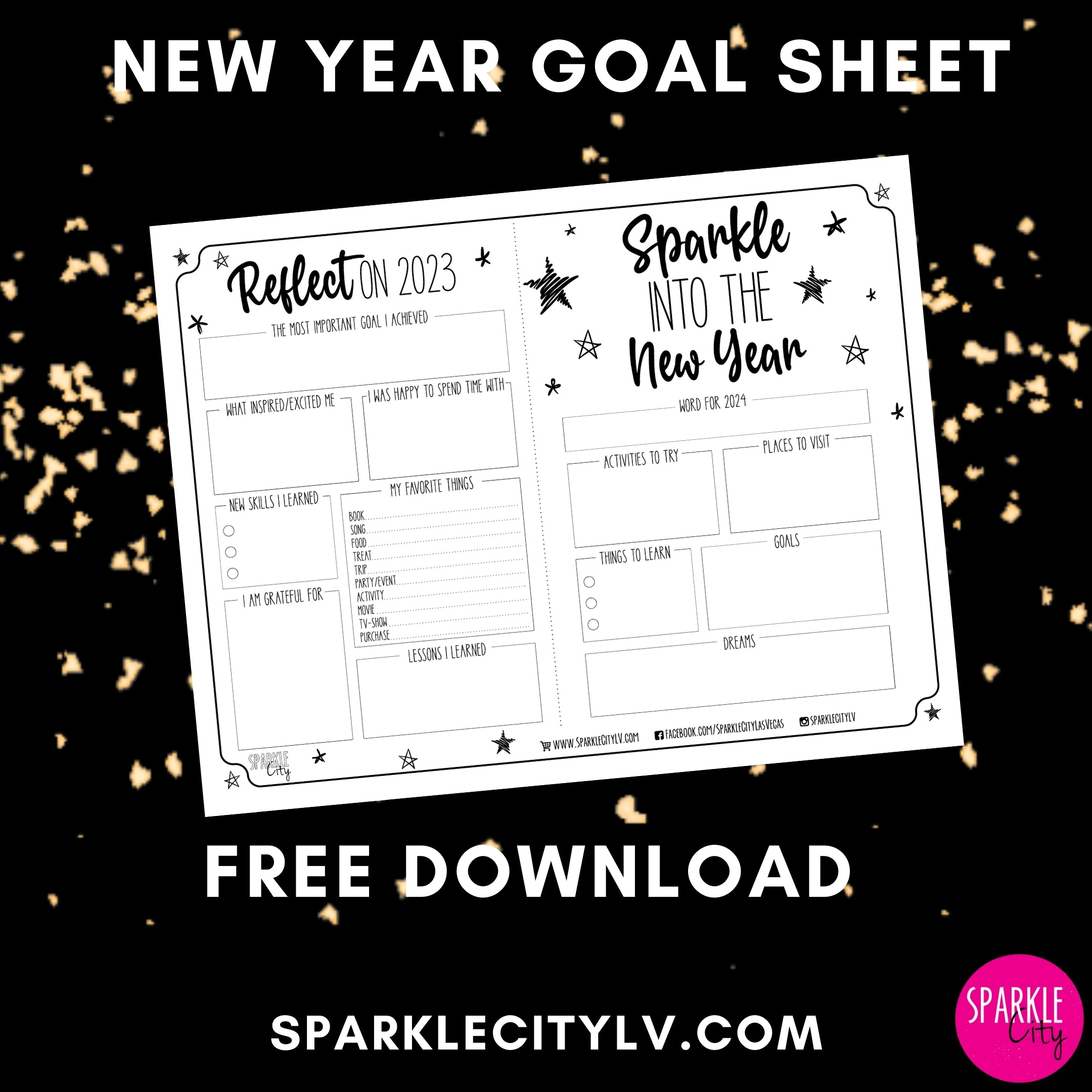 January 2024 - Sparkle Into the New Year Goal Sheet