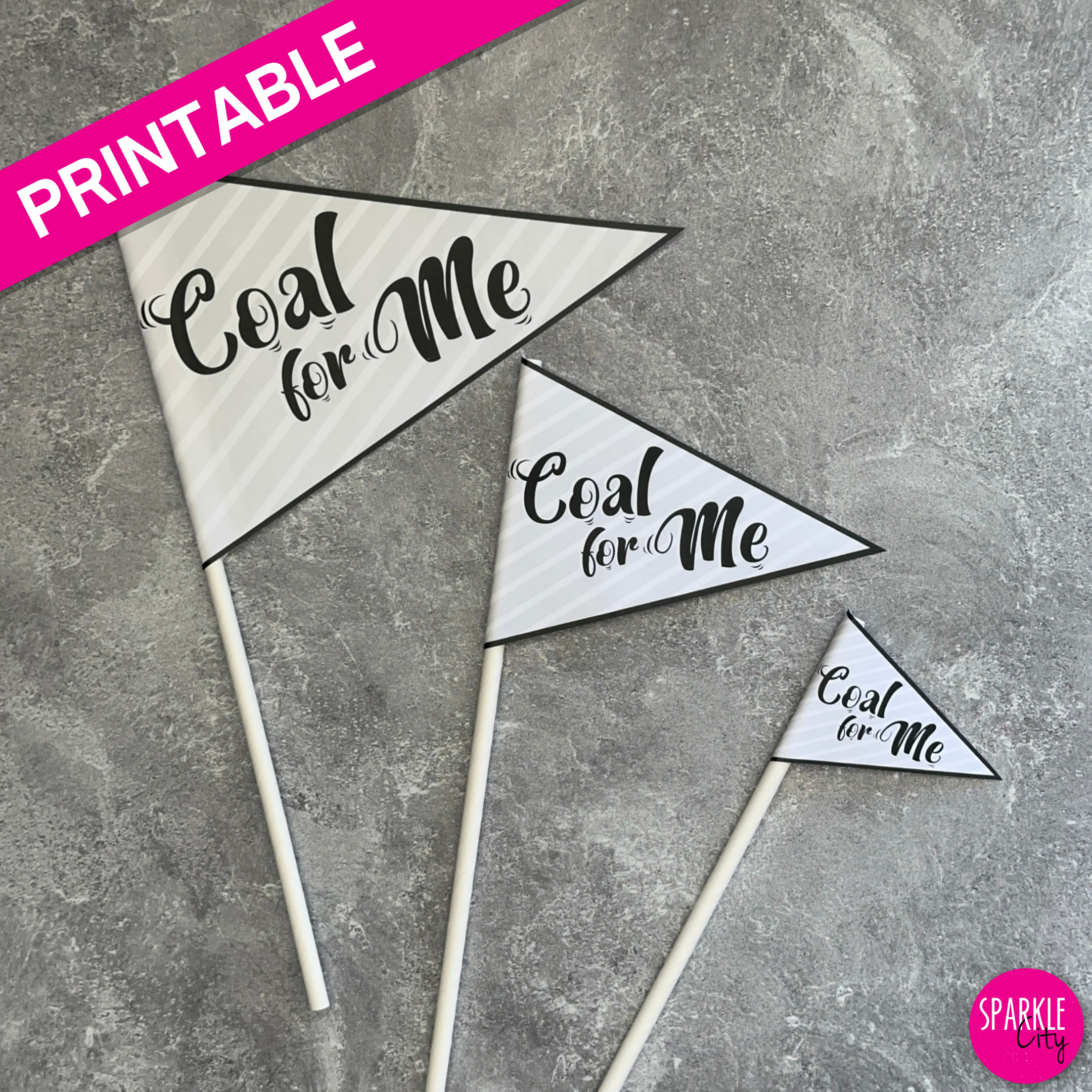 Winter Wishes Printables - Pennants - Coal for Me