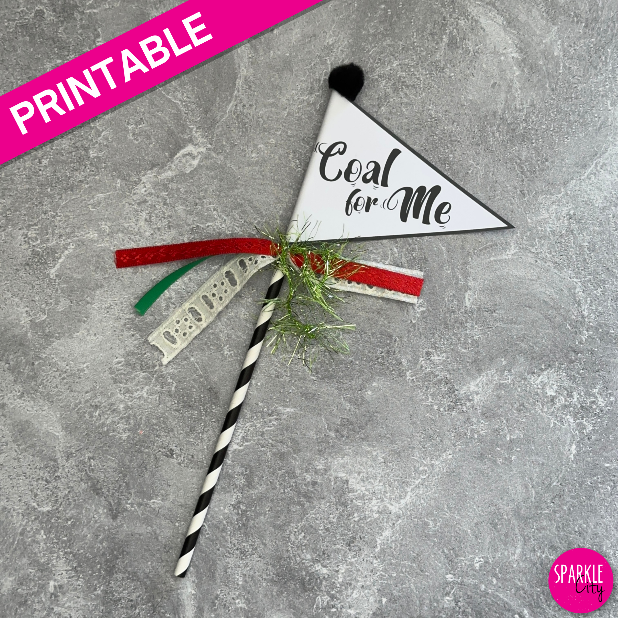 Winter Wishes Printables - Pennants - Coal for Me