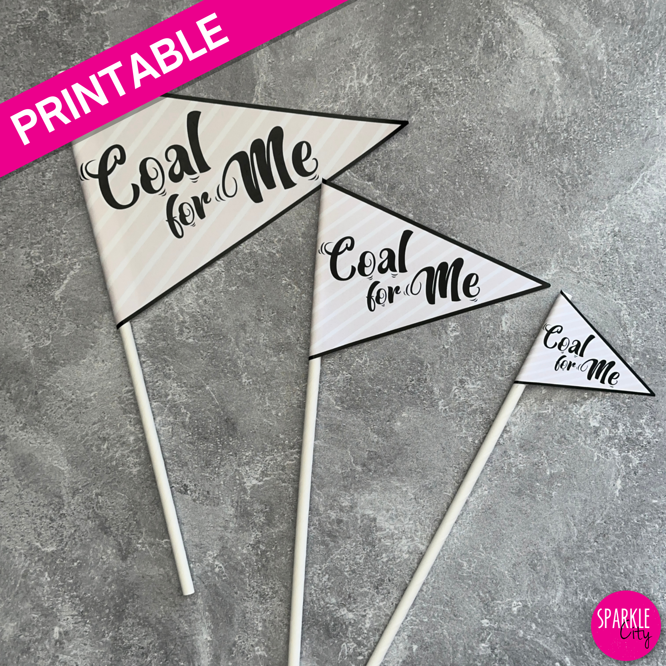 Winter Wishes Printables - Pennants - Coal for Me