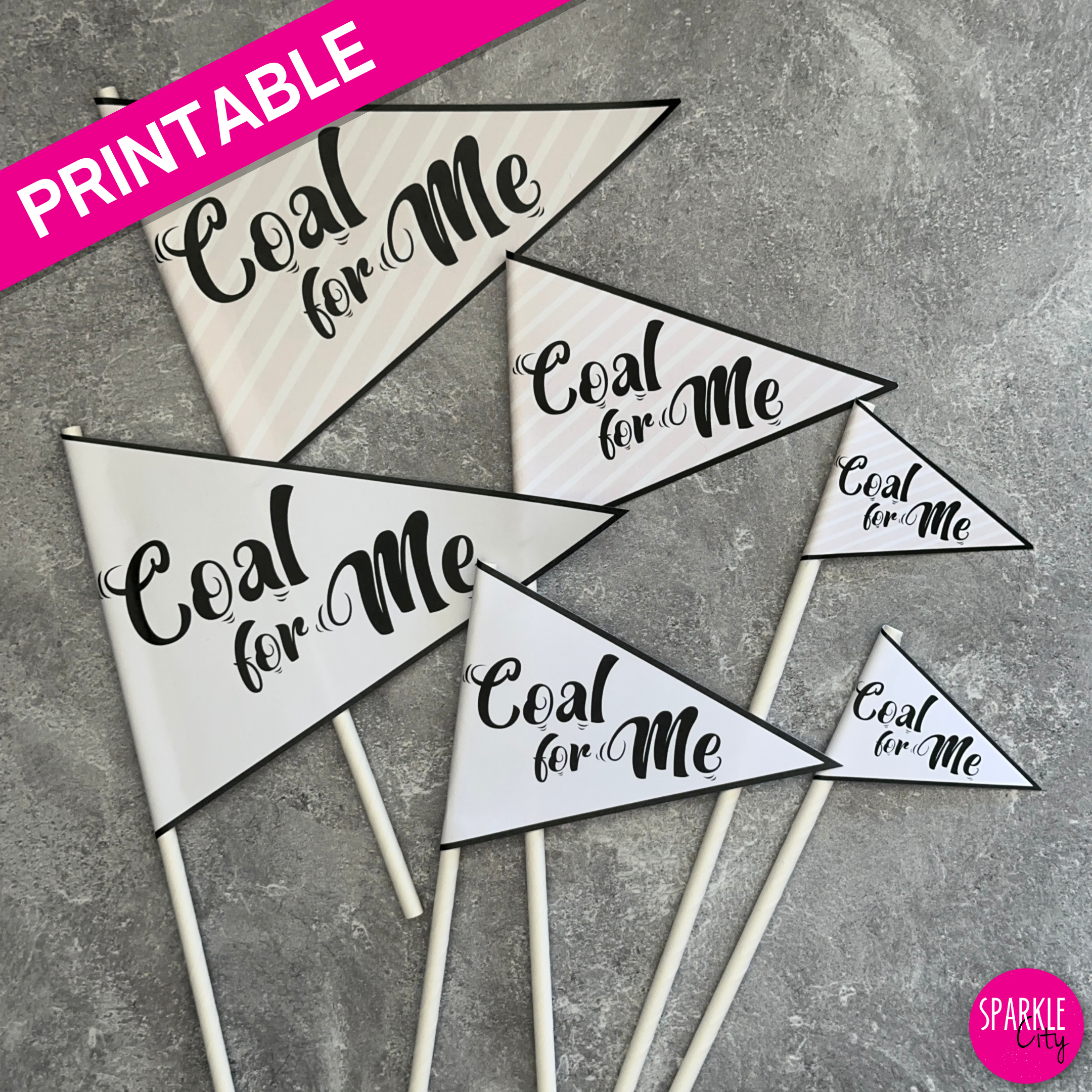 Winter Wishes Printables - Pennants - Coal for Me