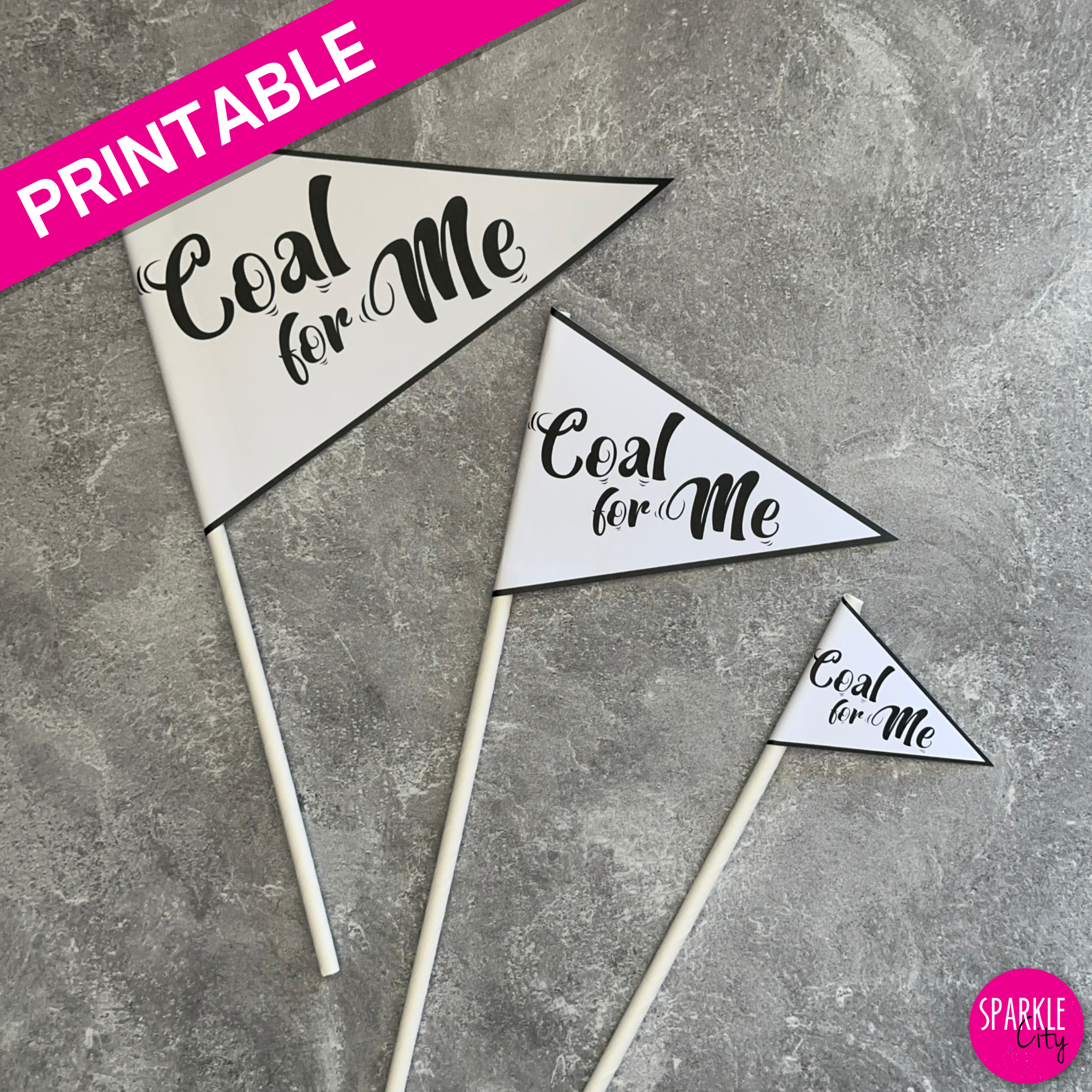 Winter Wishes Printables - Pennants - Coal for Me