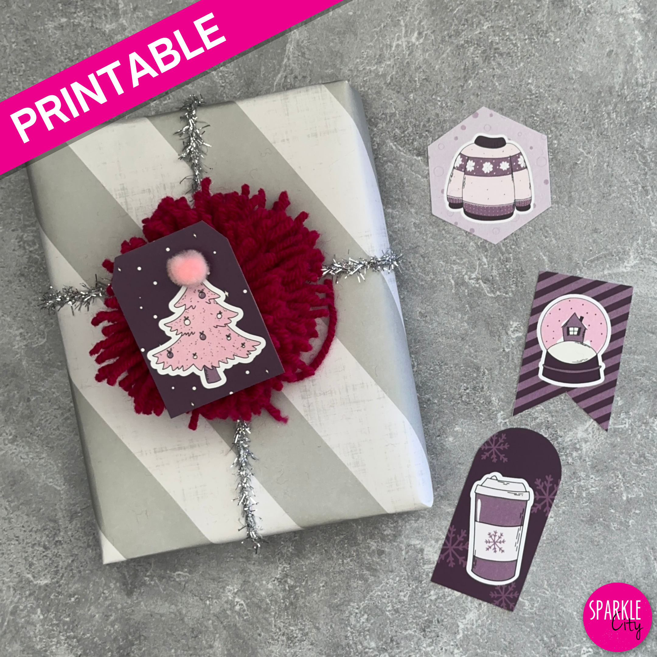 Winter Wishes Printables - Tags, Tokens and Rosettes