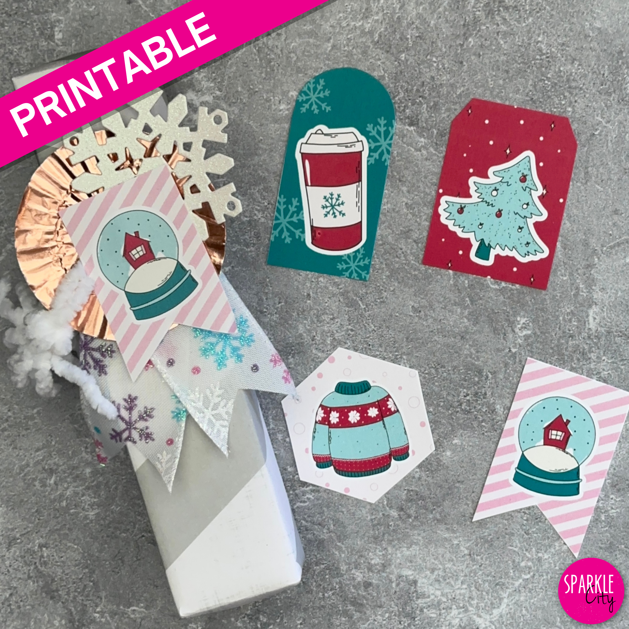 Winter Wishes Printables - Tags, Tokens and Rosettes