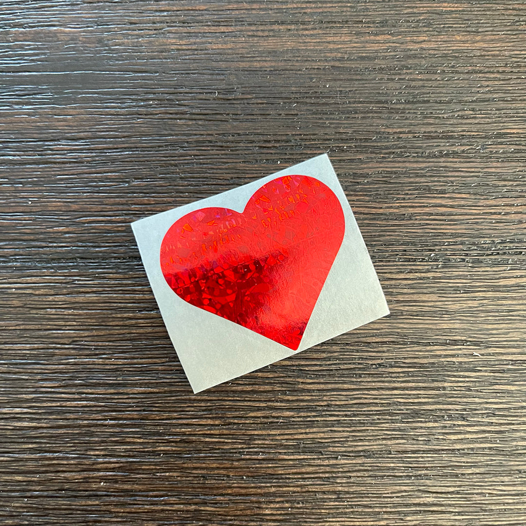 Love Stickers - Red Holographic Heart 1.5 inch