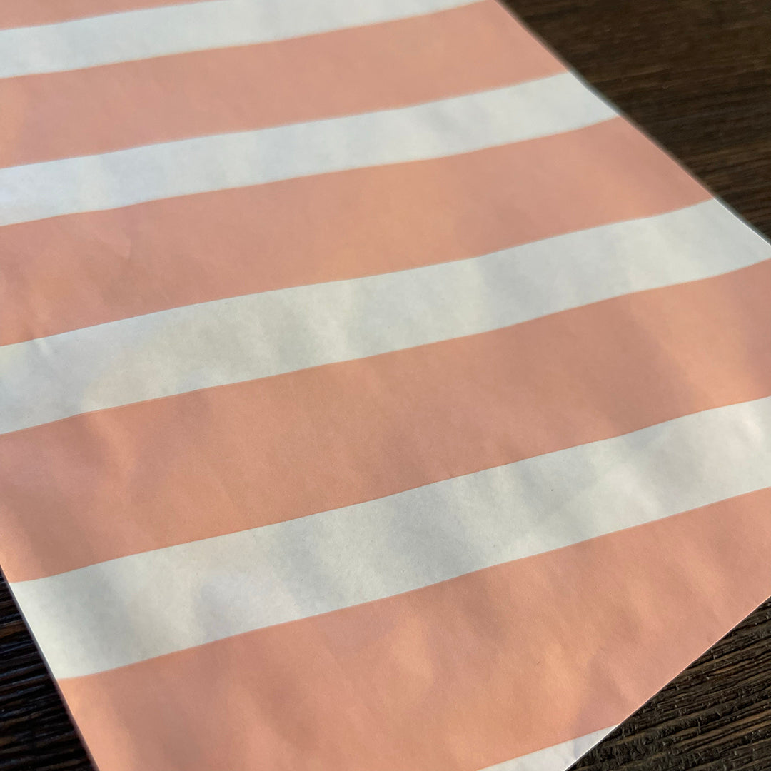 Coral Stripe Bags - 5"x8" White Merchandise Bags