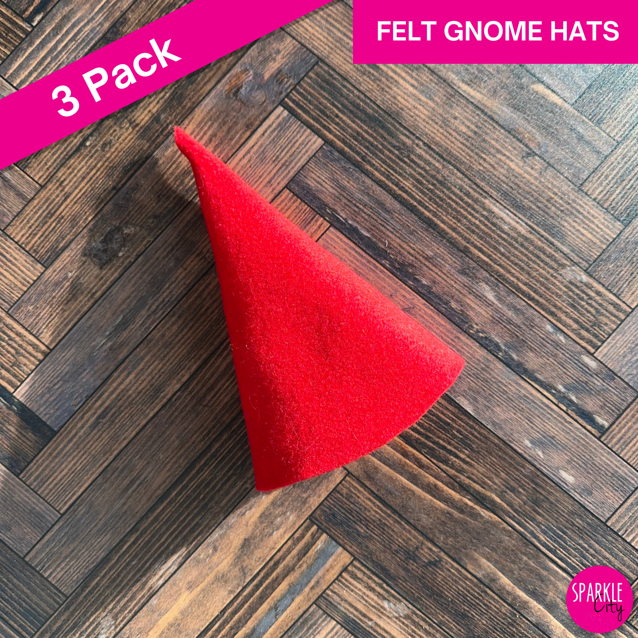 Felt Gnome Hats - Pack of 3