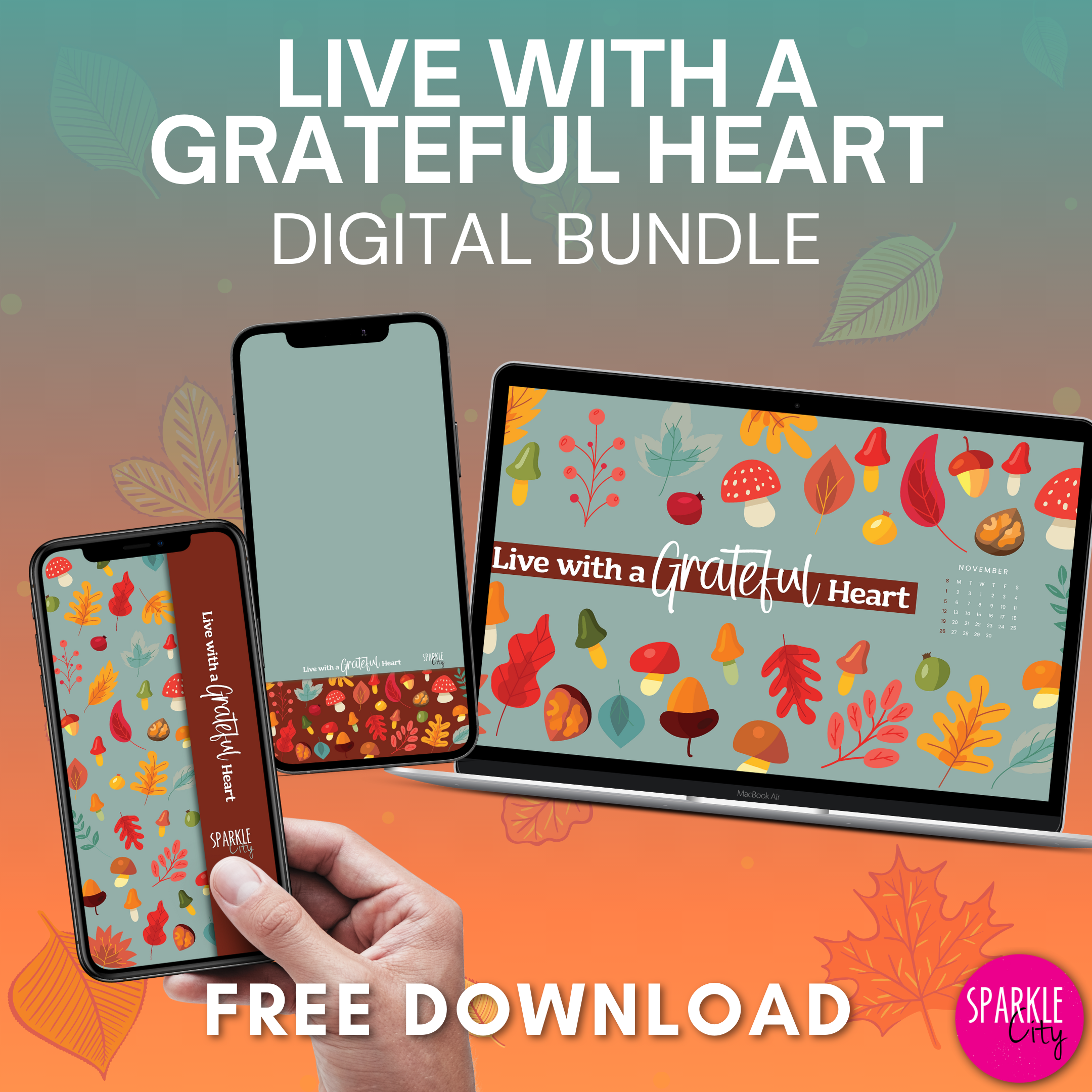 Live with a GRATEFUL Heart Wallpapers Bundle