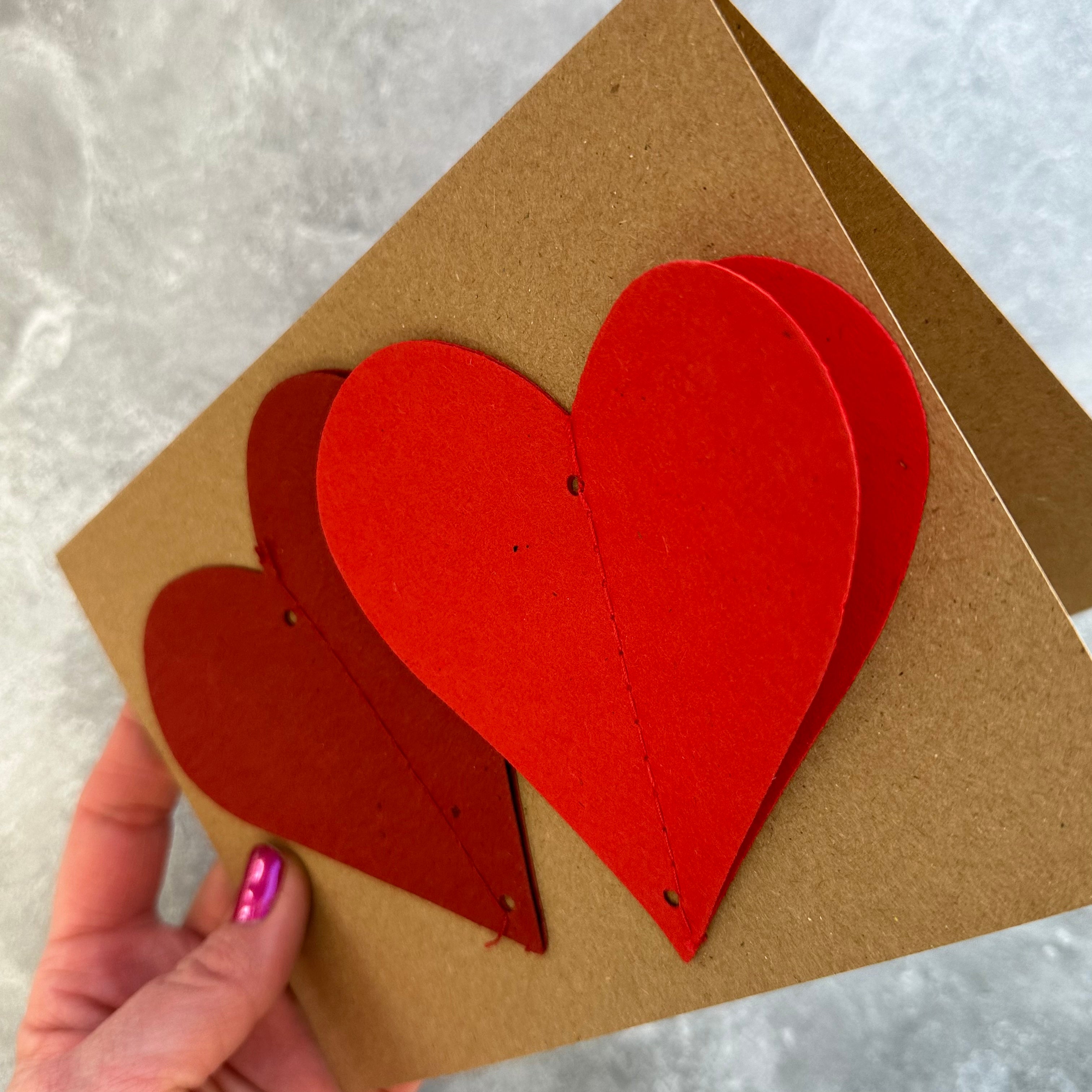 Two Hearts - Handmade Card