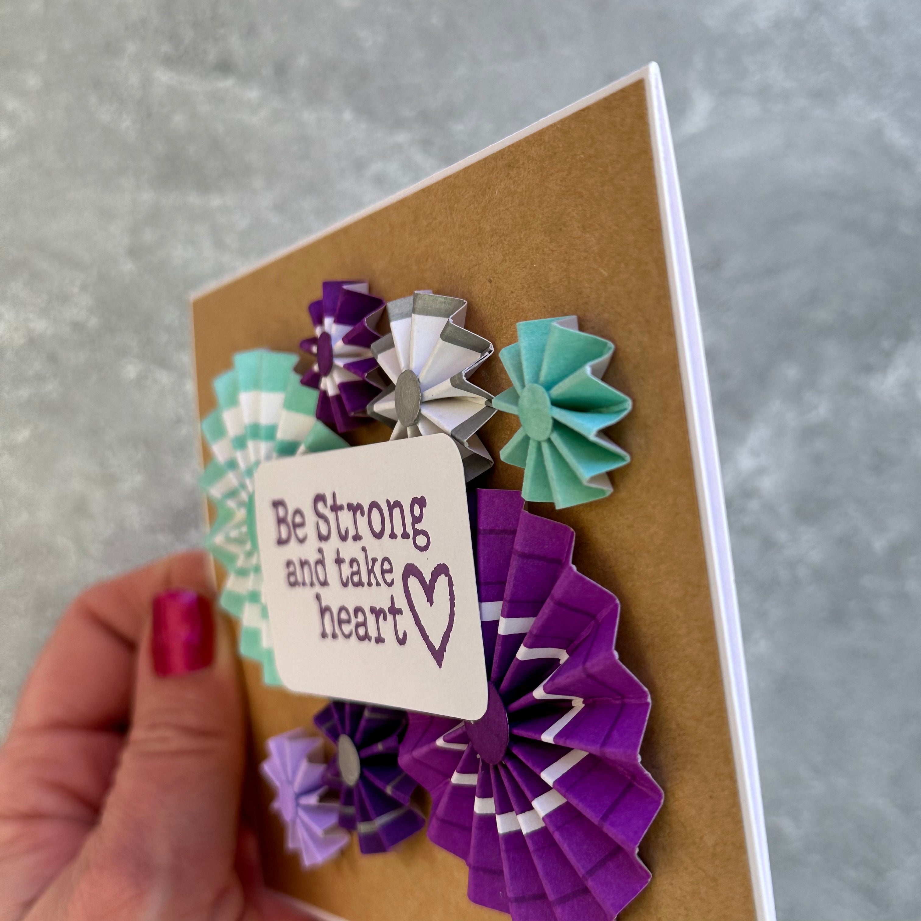 Be Strong and Take Heart Paper Fans - Handmade Card