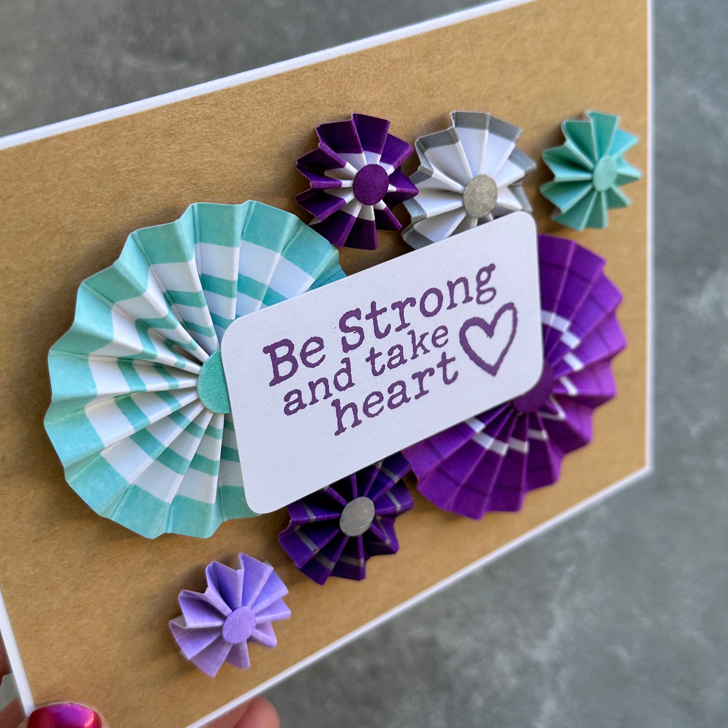 Be Strong and Take Heart Paper Fans - Handmade Card