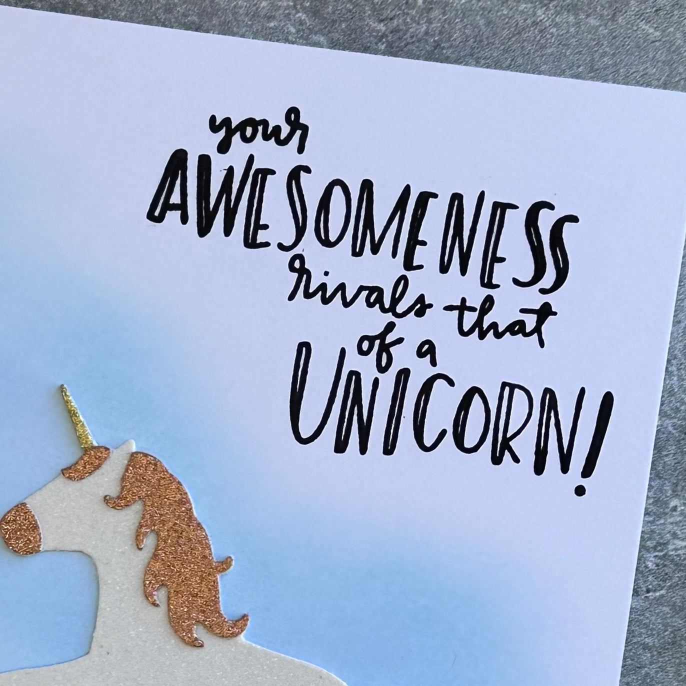 Unicorn Awesomeness - Handmade Card