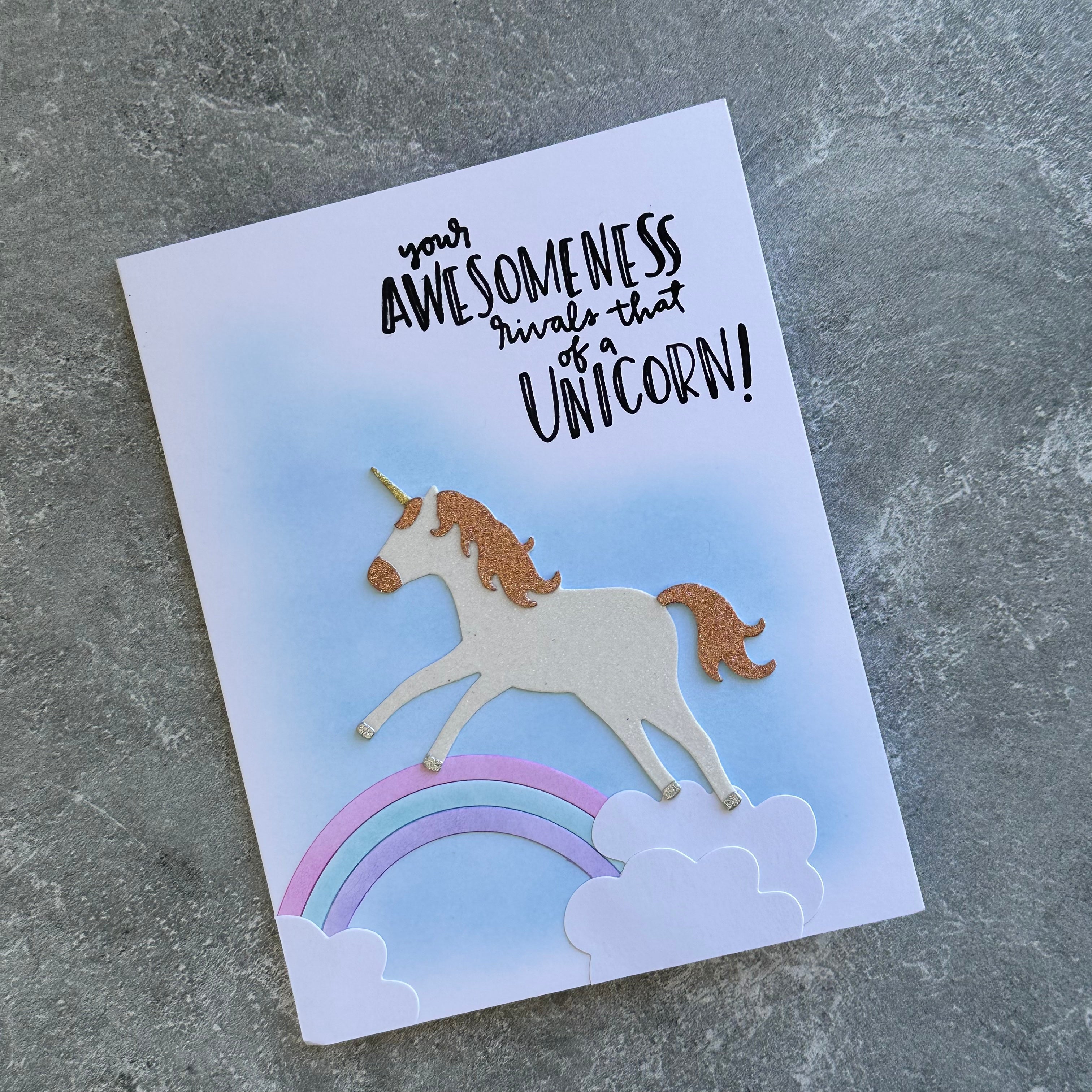 Unicorn Awesomeness - Handmade Card