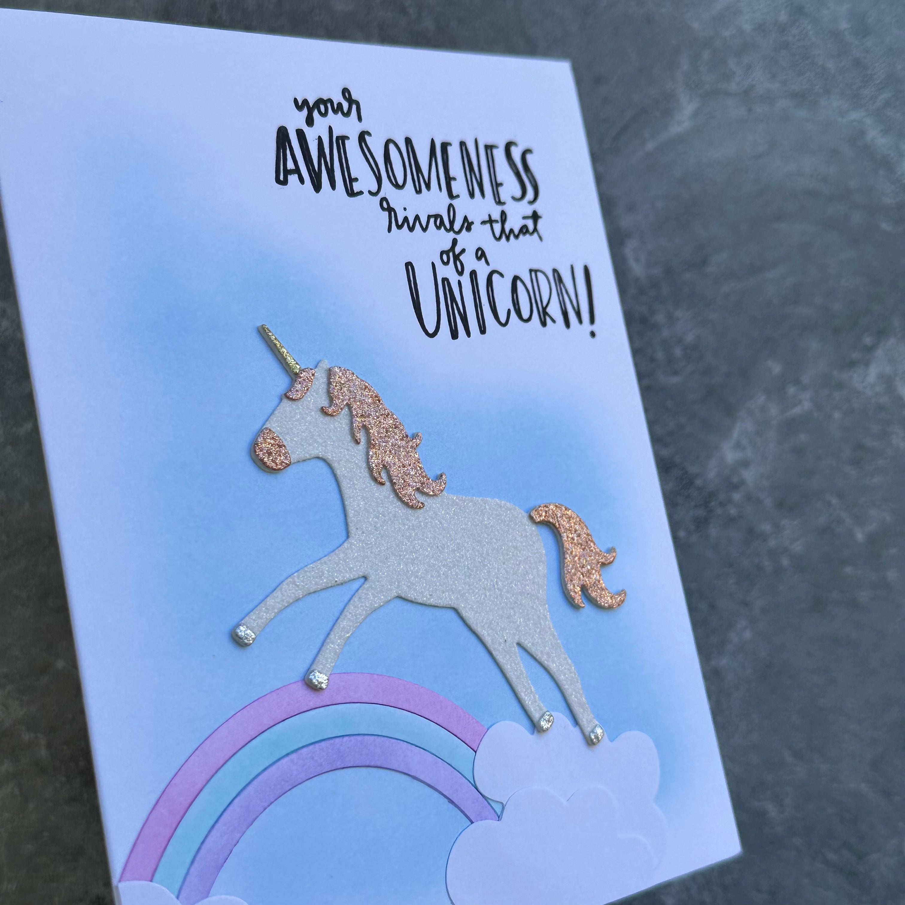 Unicorn Awesomeness - Handmade Card