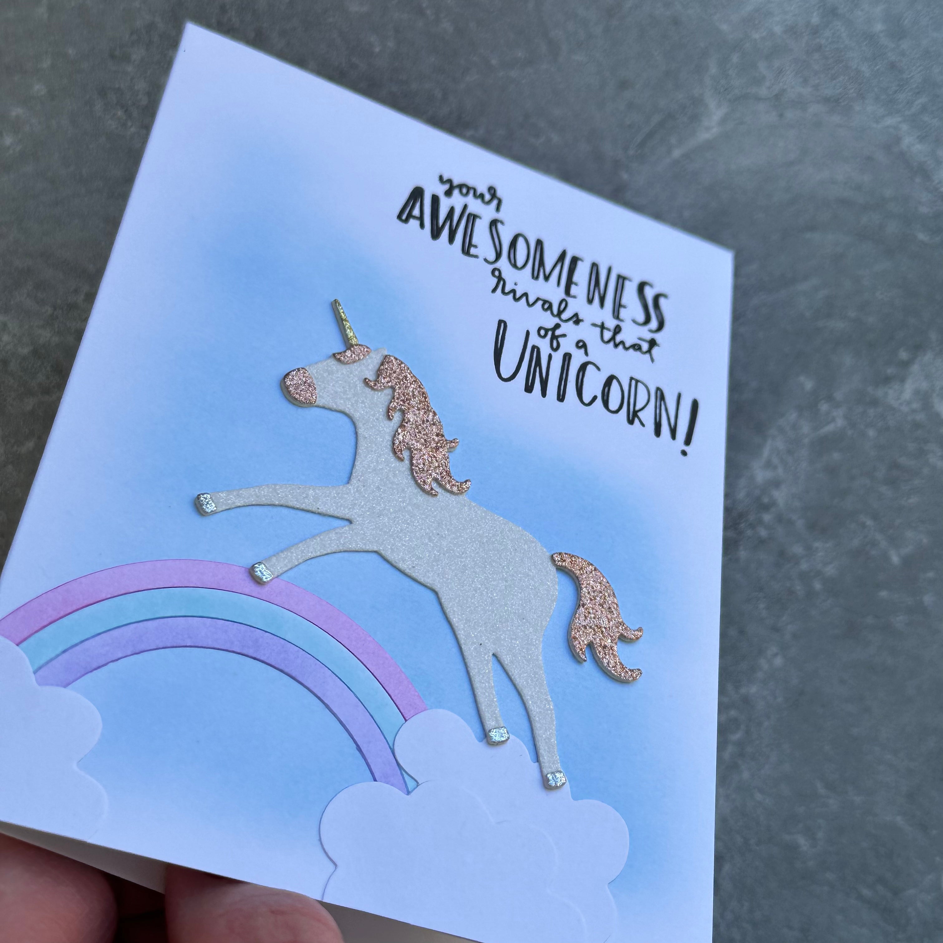 Unicorn Awesomeness - Handmade Card