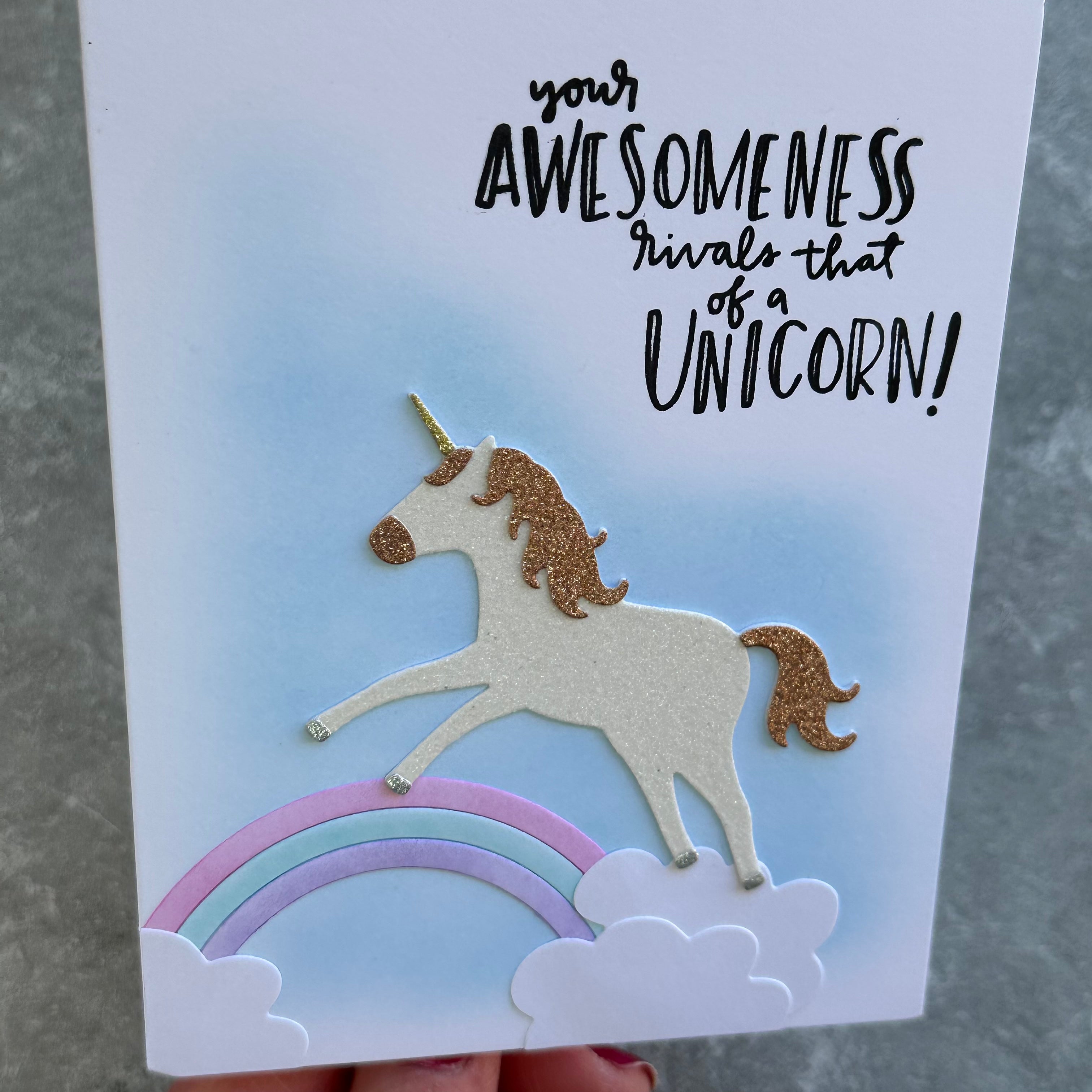 Unicorn Awesomeness - Handmade Card