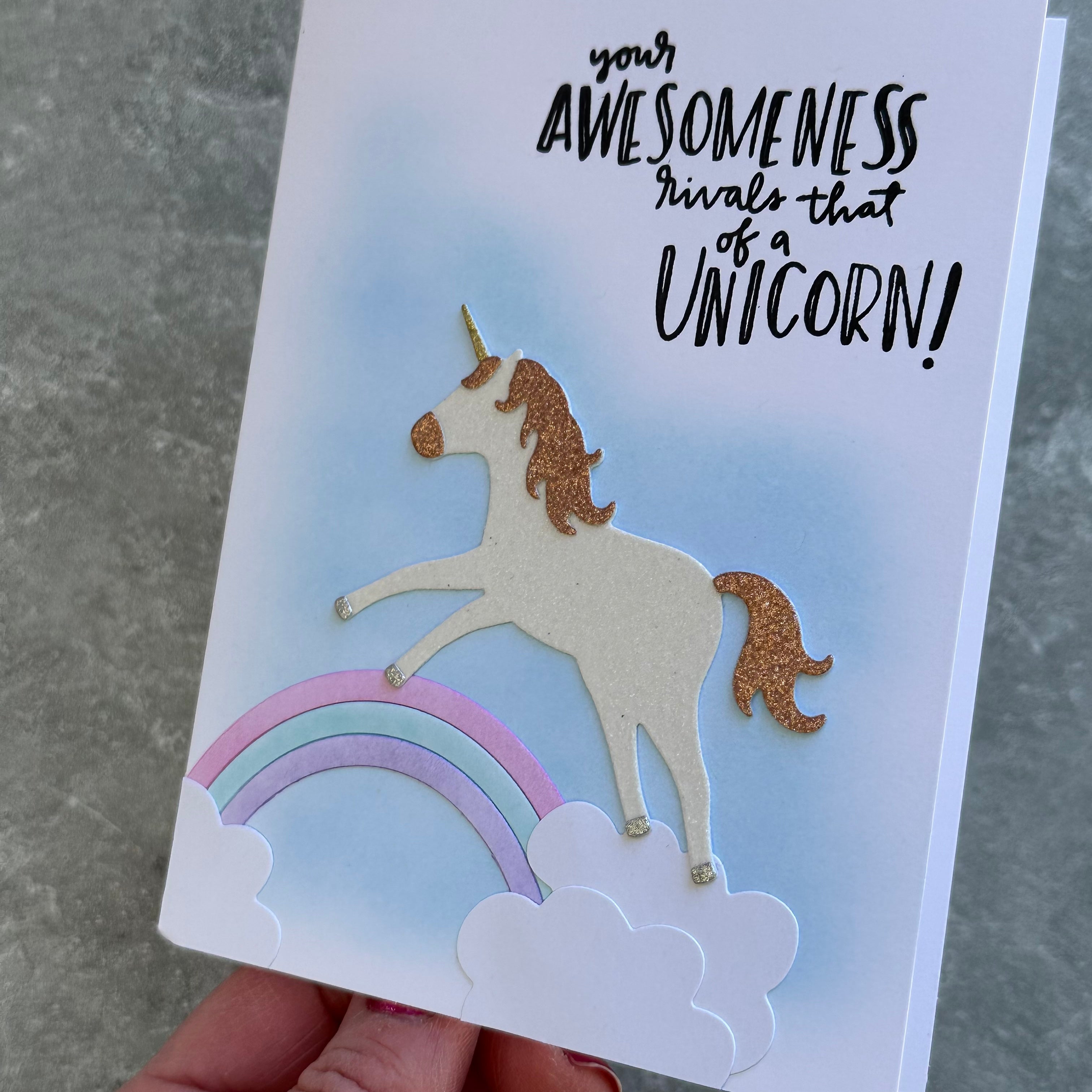 Unicorn Awesomeness - Handmade Card