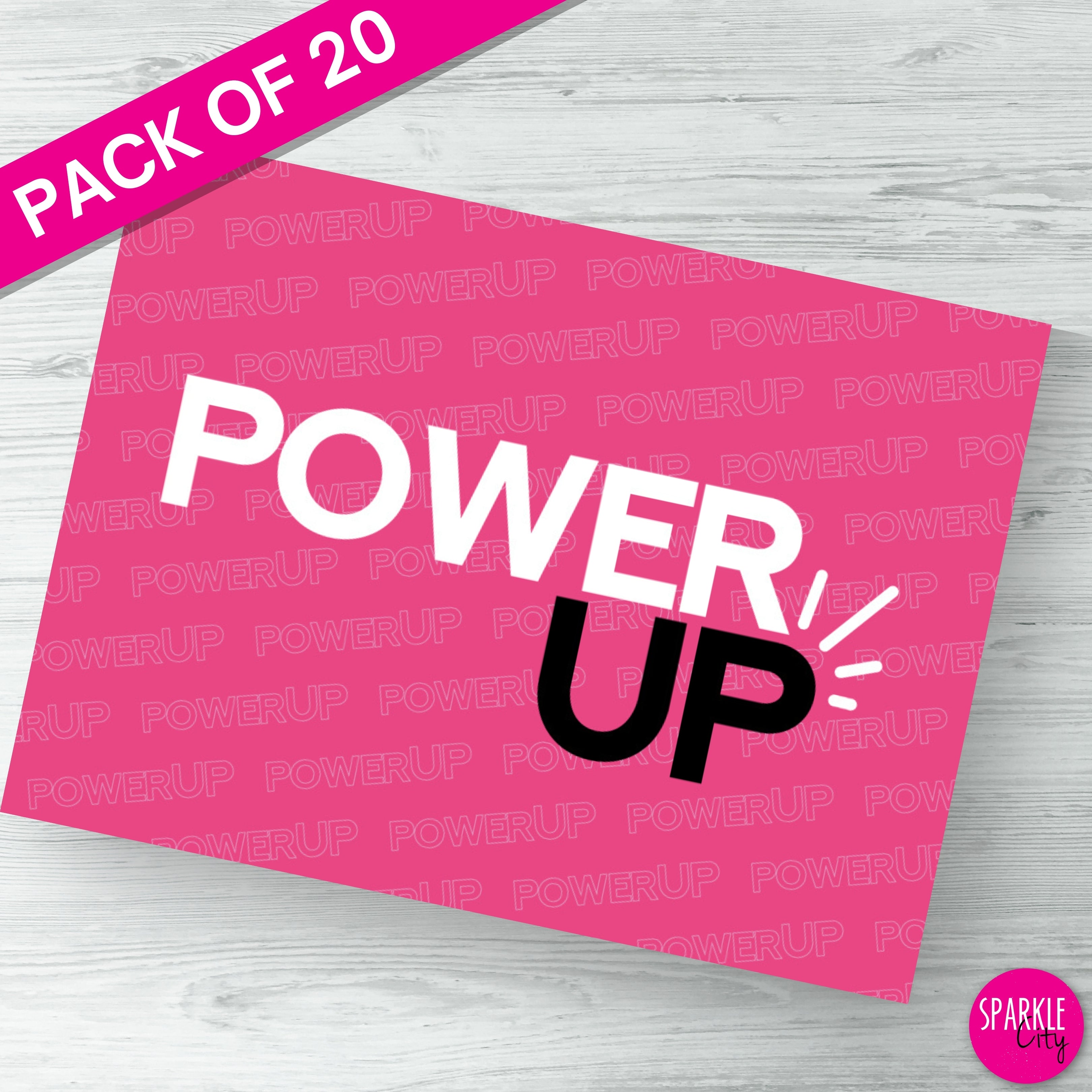 Power UP - Pink - Mini Notecard