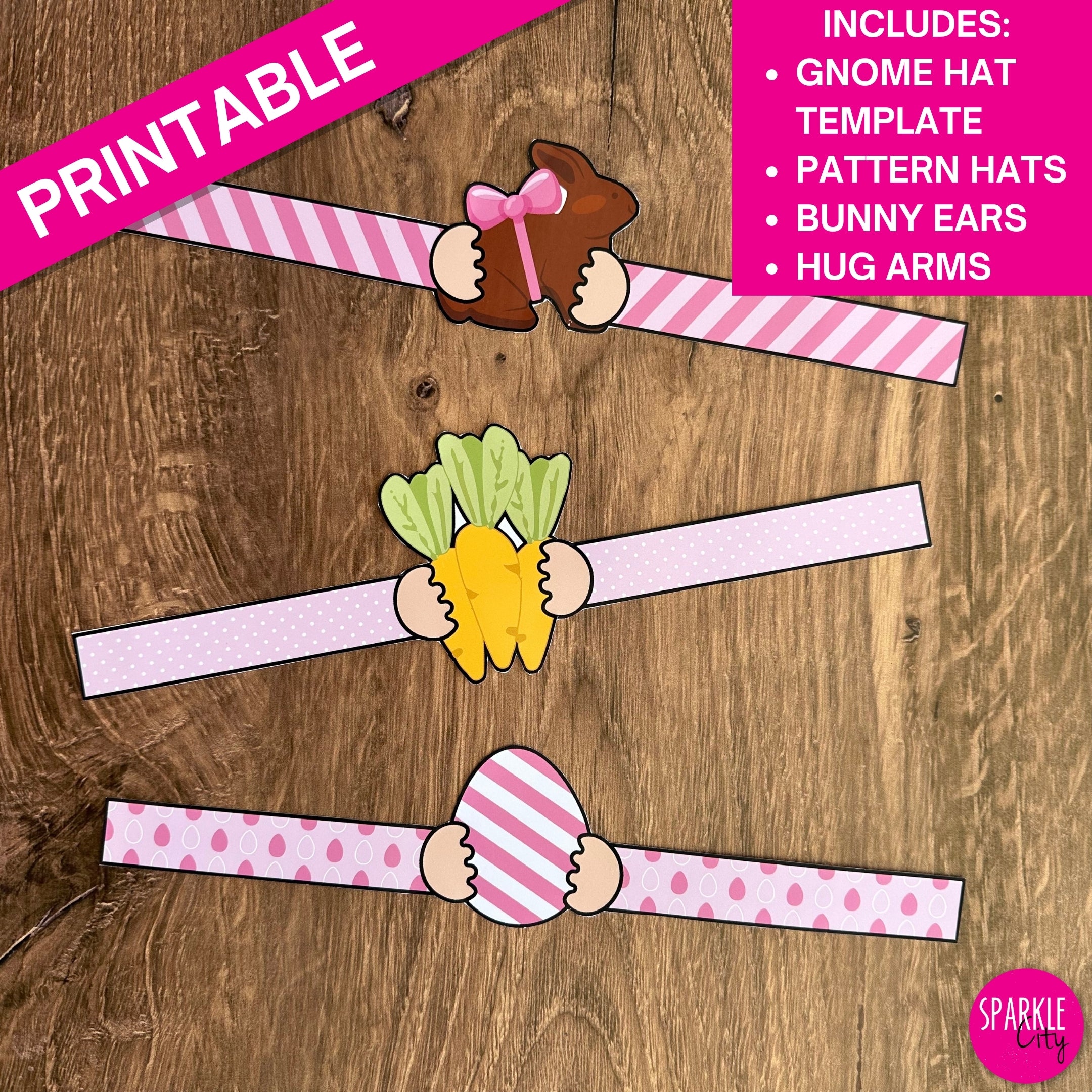 Gnome Hats, Hug Arms and Bunny Ears Bundle - Easter Wishes - Printable Collection