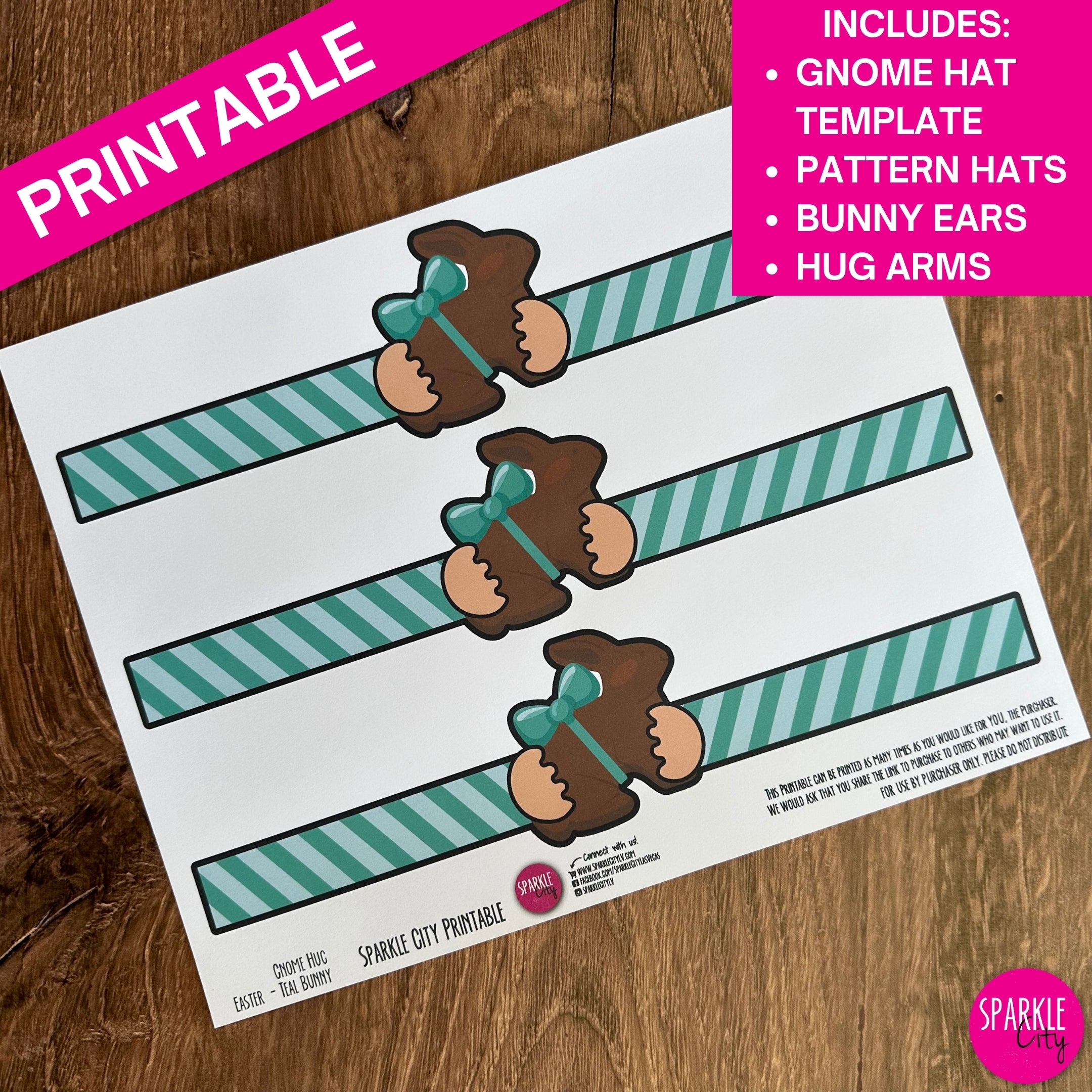 Gnome Hats, Hug Arms and Bunny Ears Bundle - Easter Wishes - Printable Collection