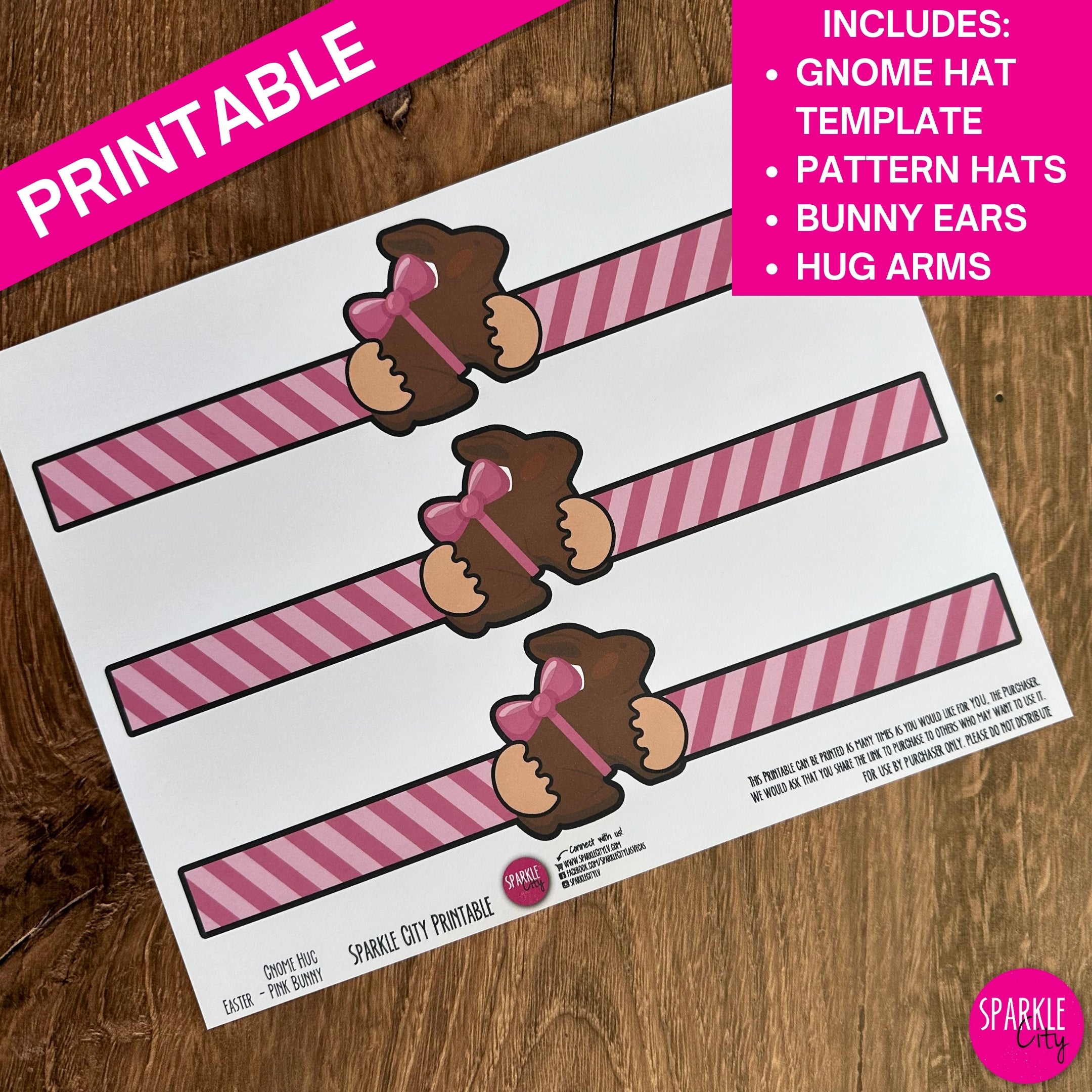 Gnome Hats, Hug Arms and Bunny Ears Bundle - Easter Wishes - Printable Collection