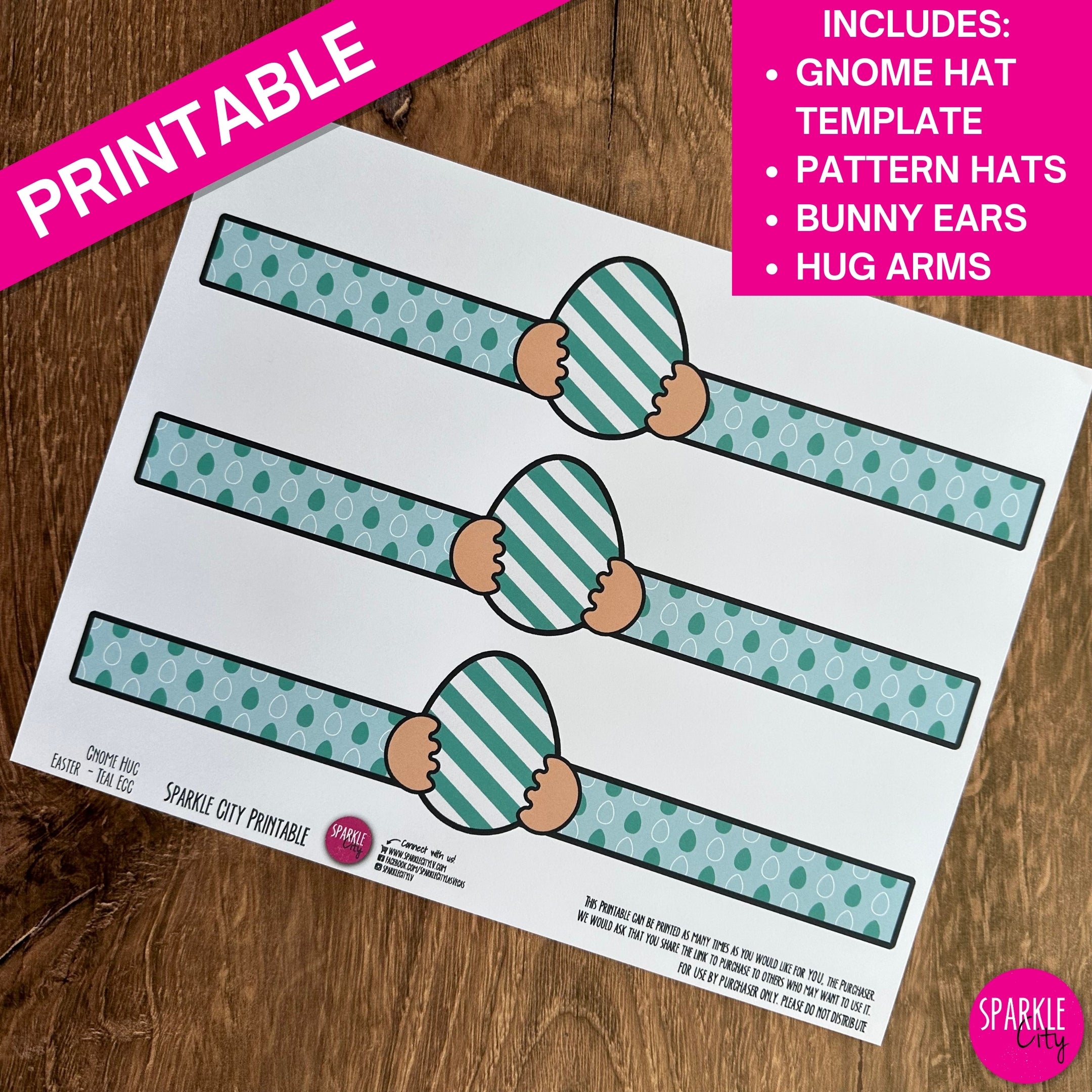 Gnome Hats, Hug Arms and Bunny Ears Bundle - Easter Wishes - Printable Collection