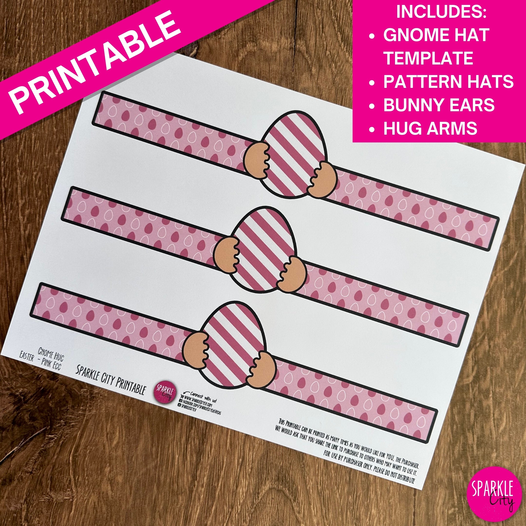 Gnome Hats, Hug Arms and Bunny Ears Bundle - Easter Wishes - Printable Collection