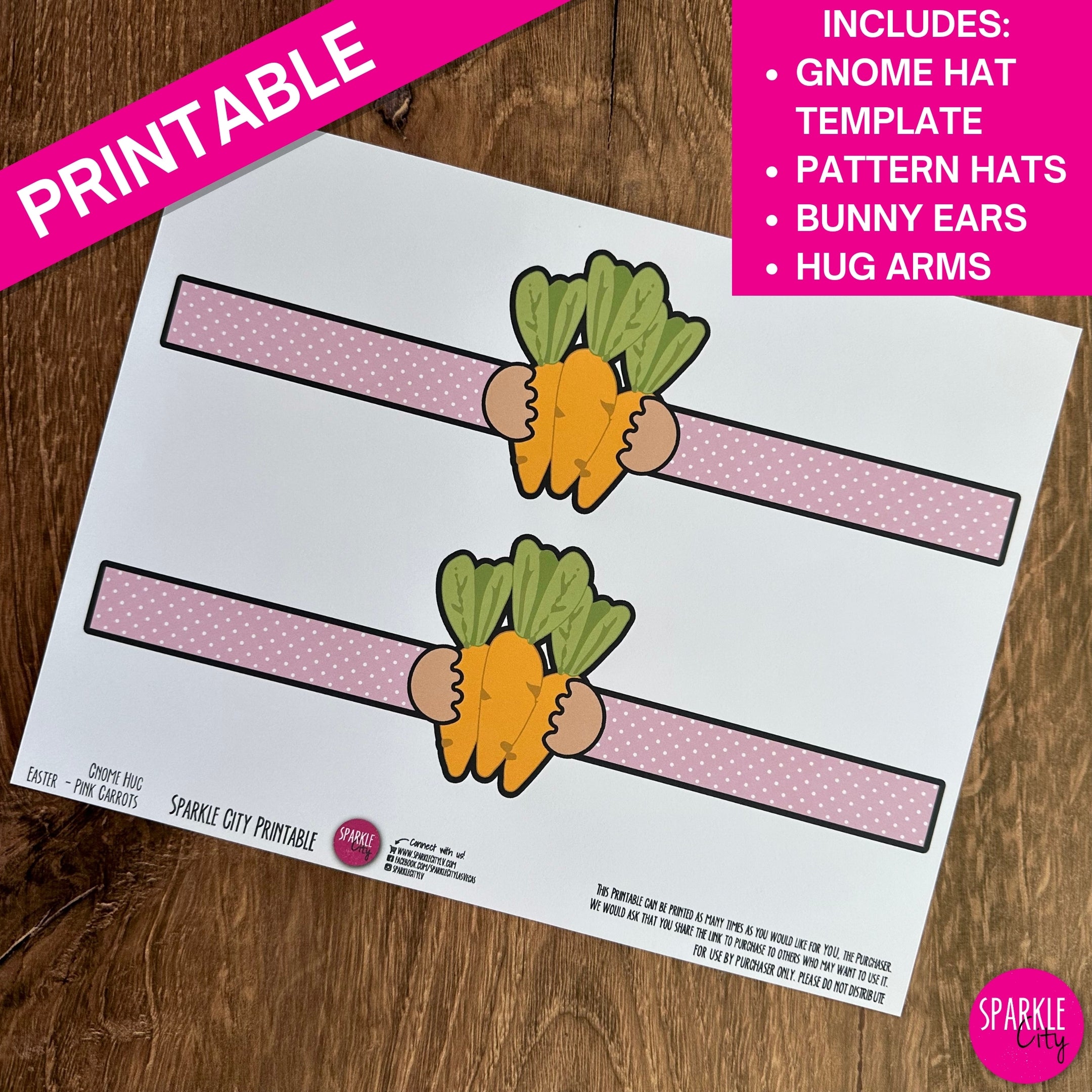 Gnome Hats, Hug Arms and Bunny Ears Bundle - Easter Wishes - Printable Collection