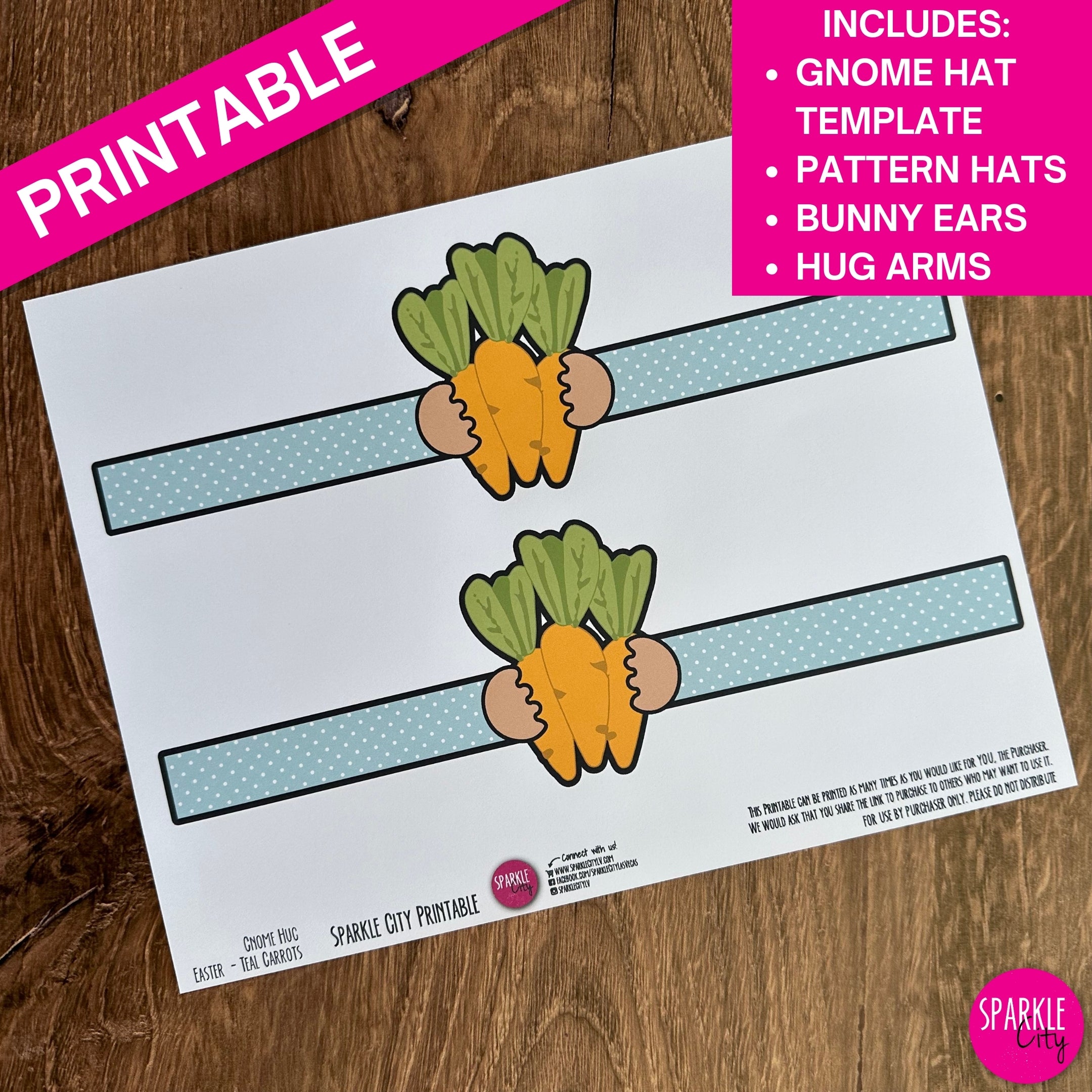 Gnome Hats, Hug Arms and Bunny Ears Bundle - Easter Wishes - Printable Collection