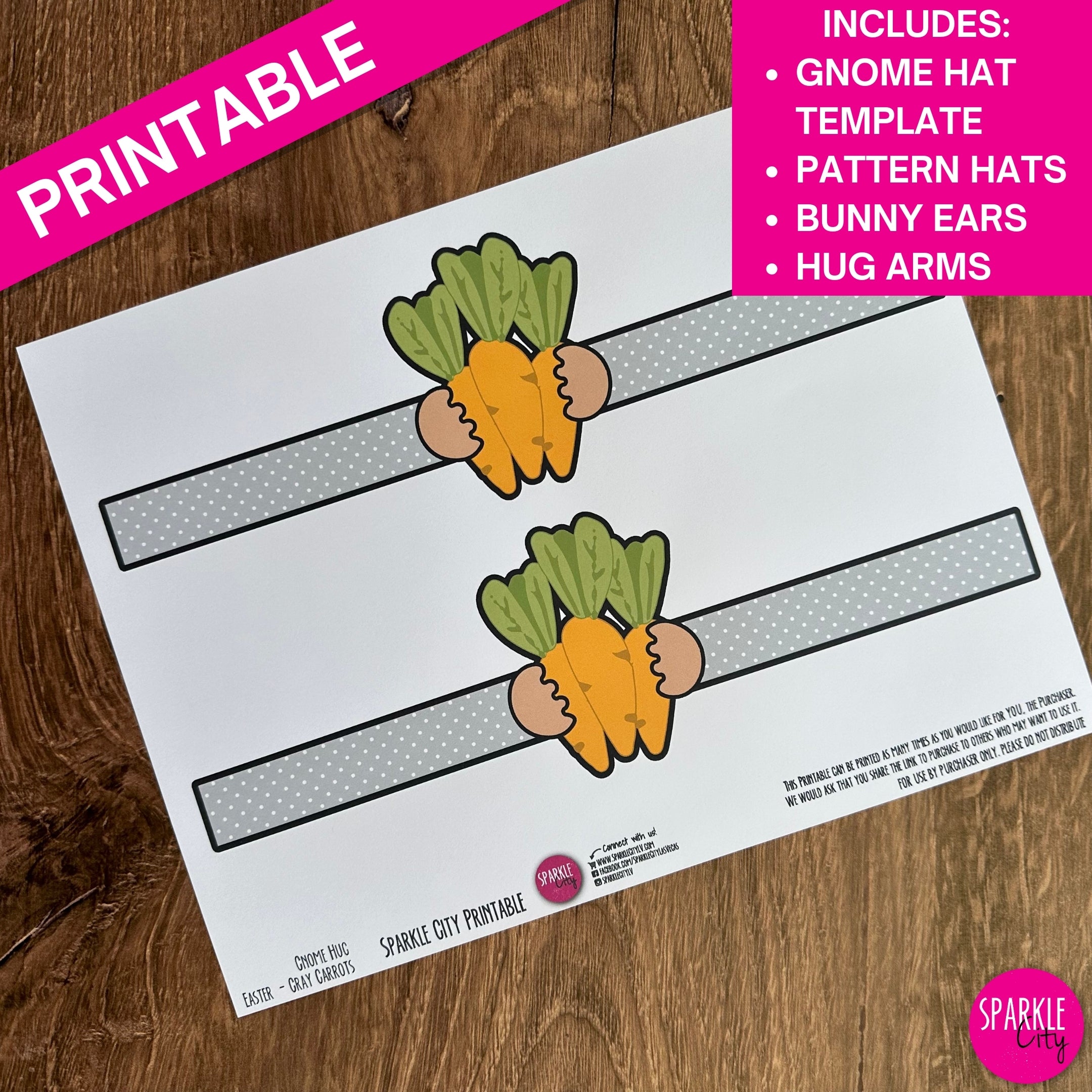 Gnome Hats, Hug Arms and Bunny Ears Bundle - Easter Wishes - Printable Collection