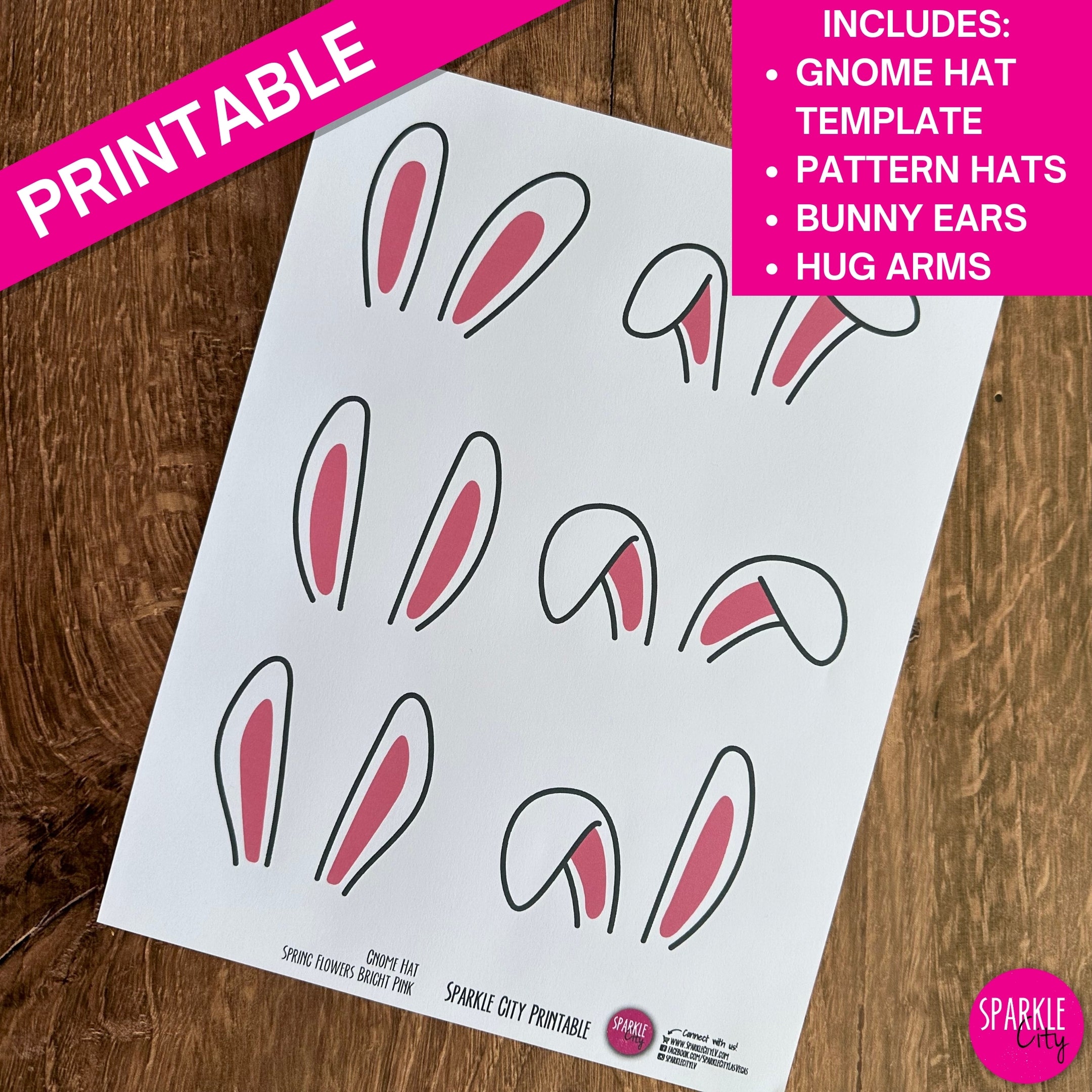 Gnome Hats, Hug Arms and Bunny Ears Bundle - Easter Wishes - Printable Collection