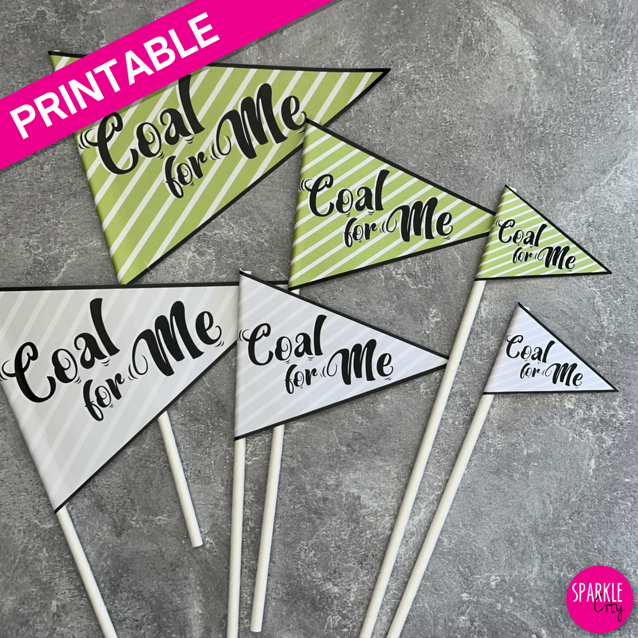 Winter Wishes Printables - Pennants - Coal for Me