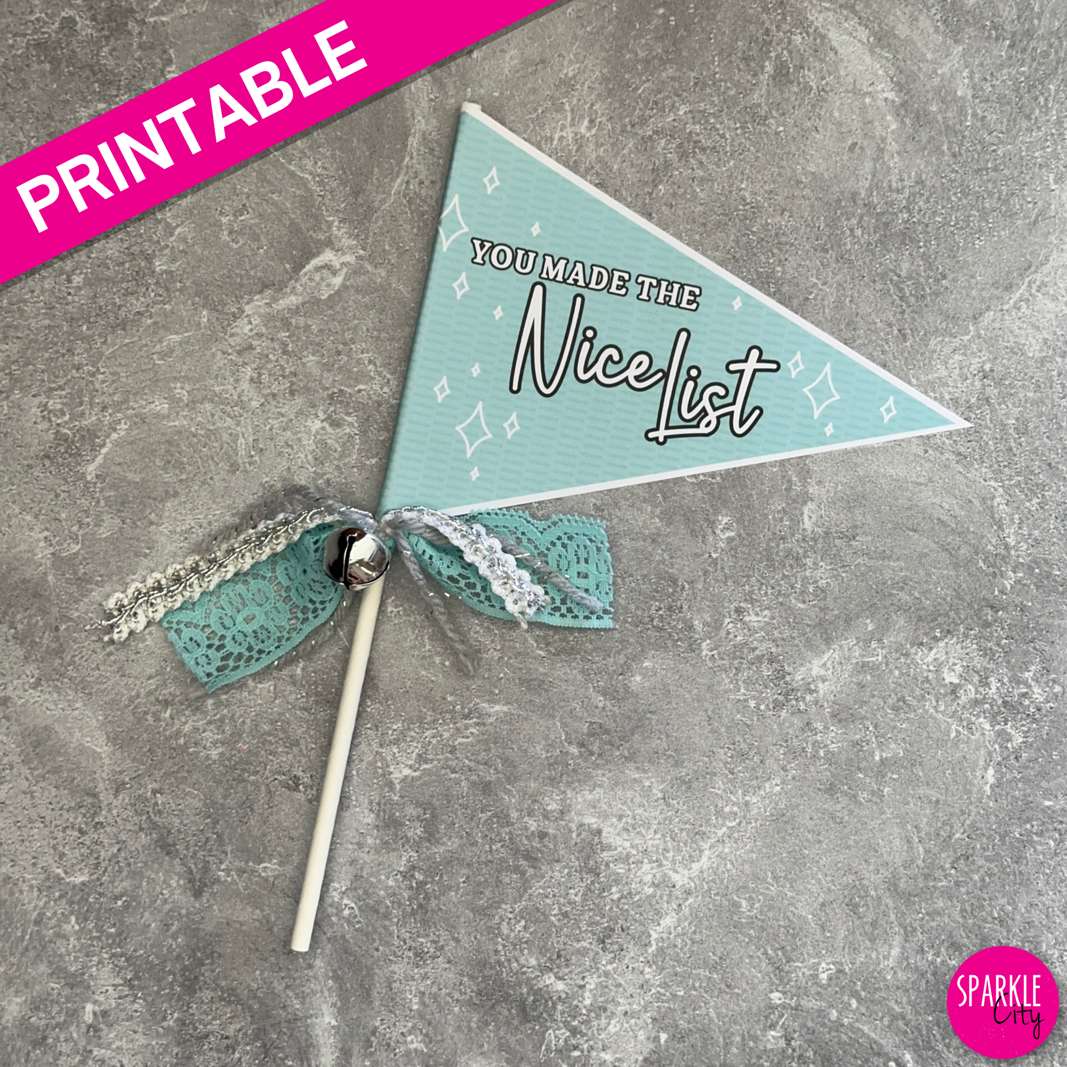 Winter Wishes Printables - Pennants - Nice List