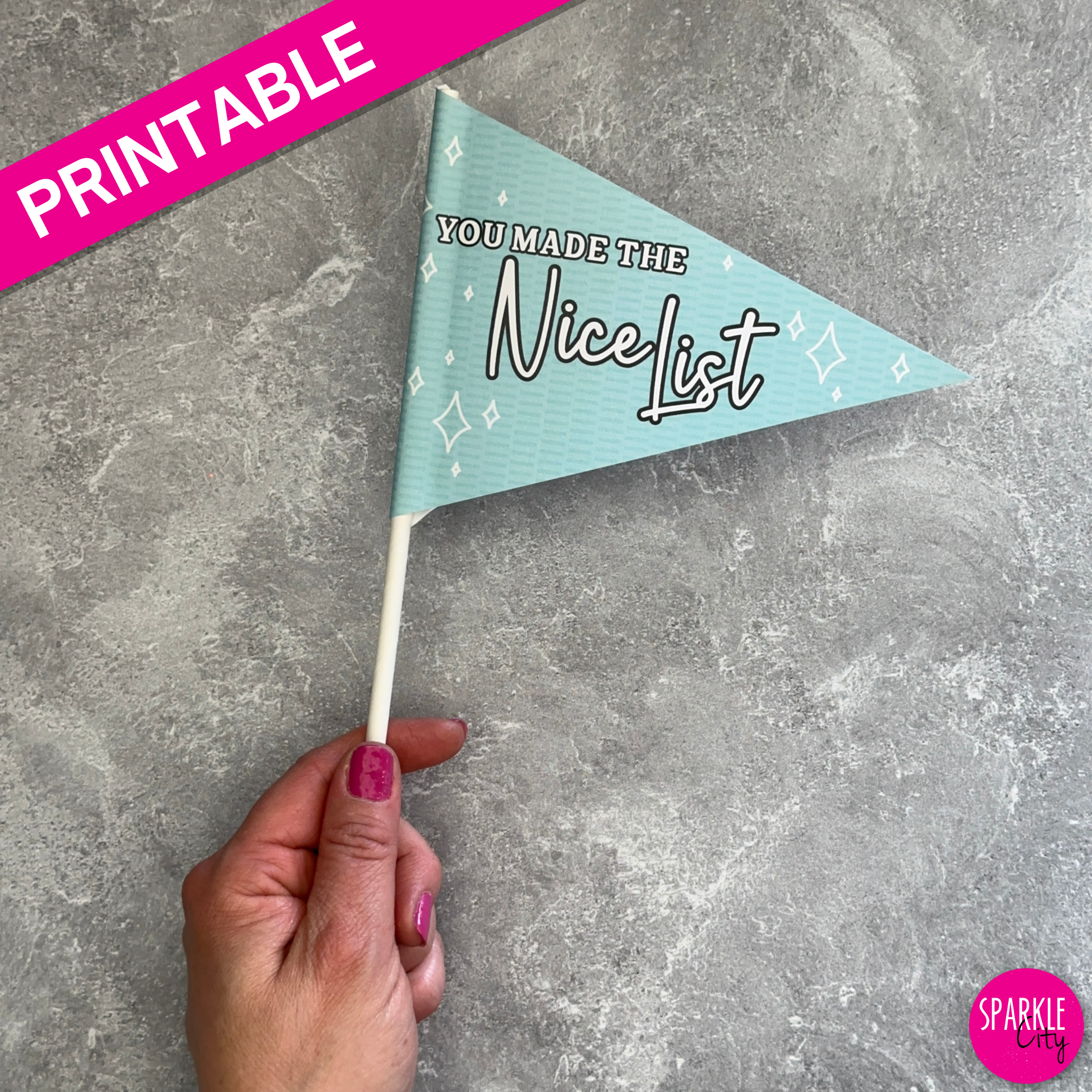 Winter Wishes Printables - Pennants - Nice List