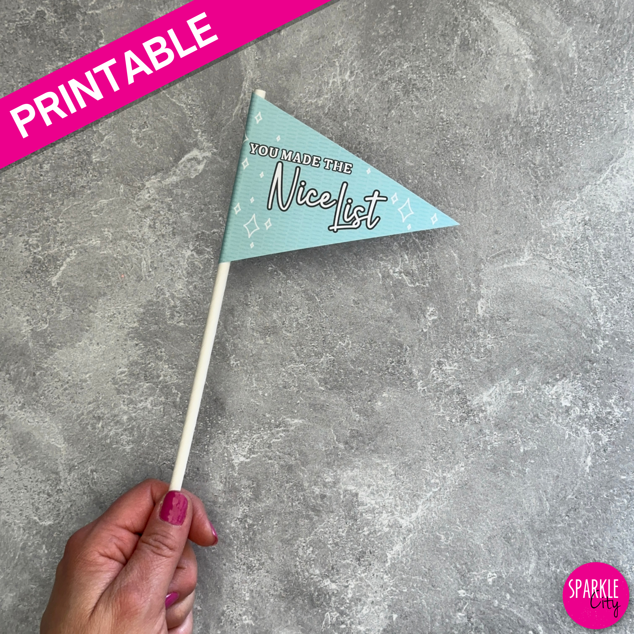 Winter Wishes Printables - Pennants - Nice List