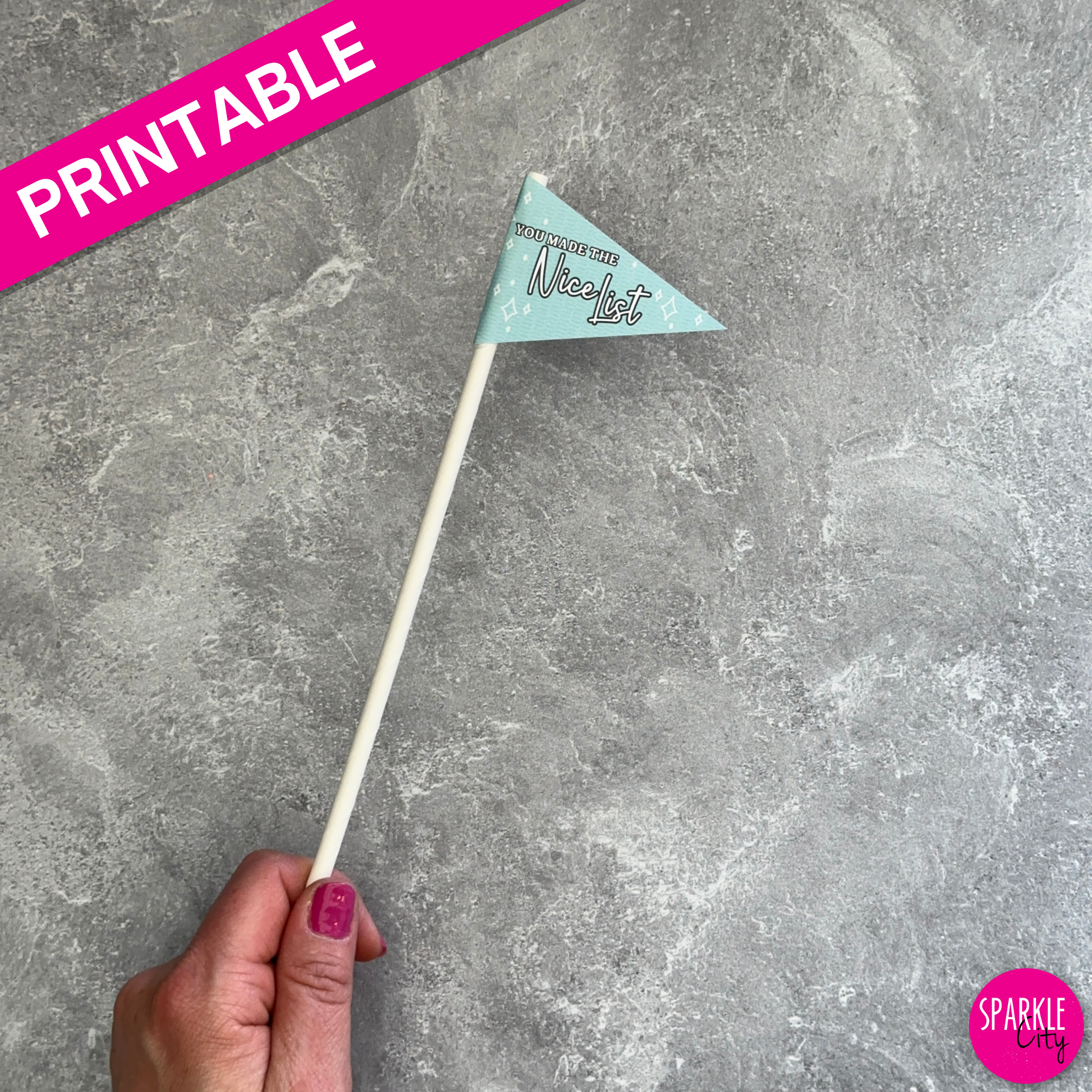 Winter Wishes Printables - Pennants - Nice List