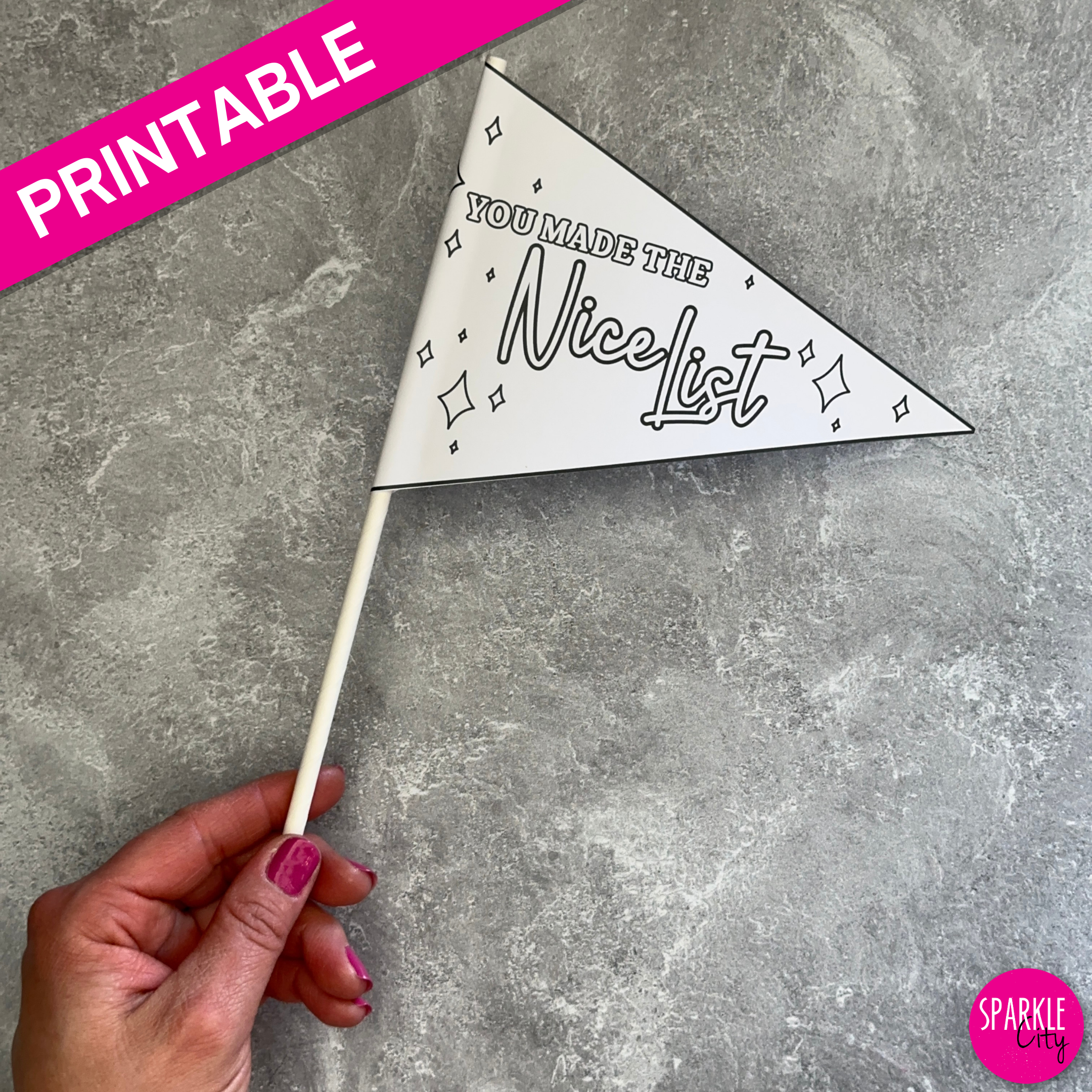 Winter Wishes Printables - Pennants - Nice List