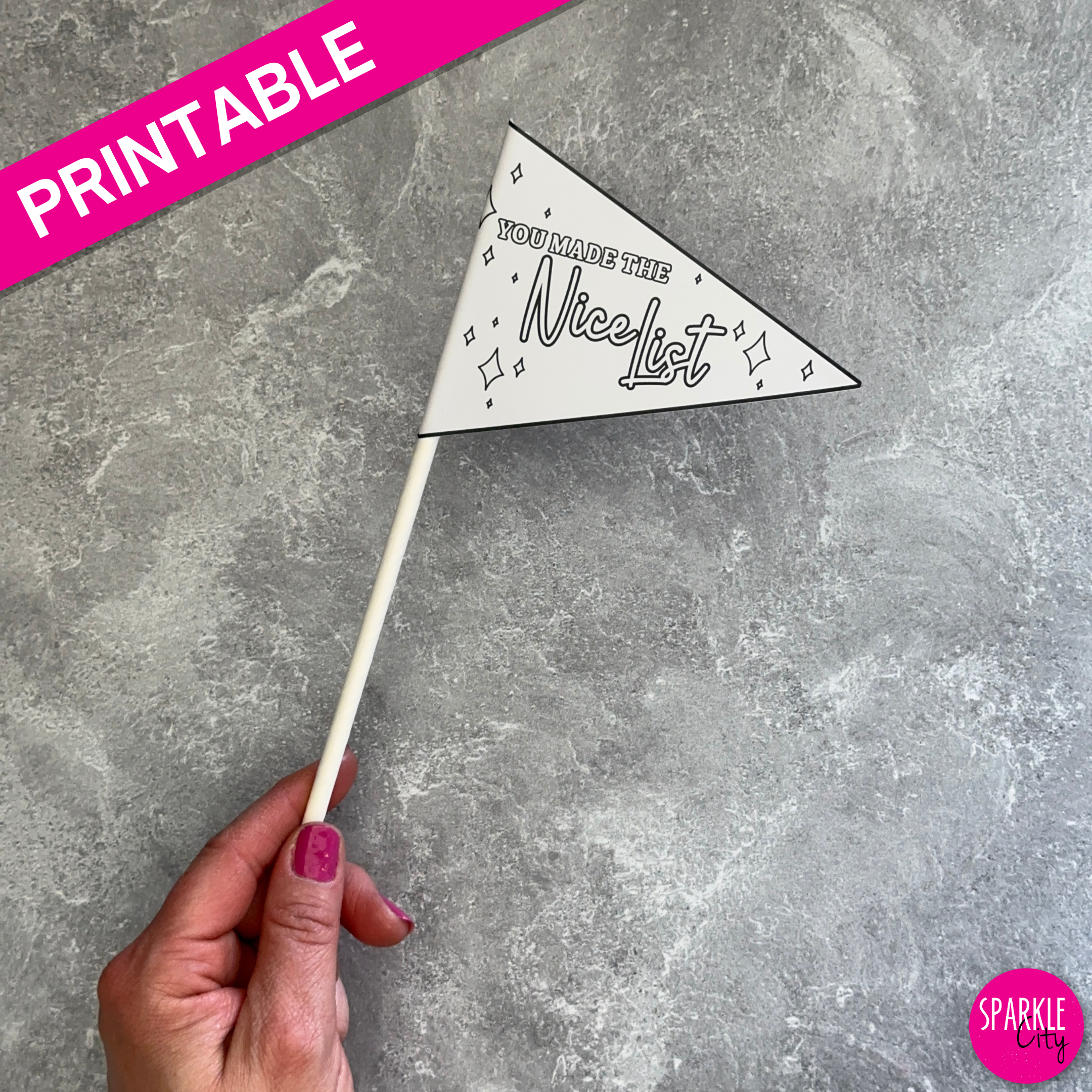 Winter Wishes Printables - Pennants - Nice List