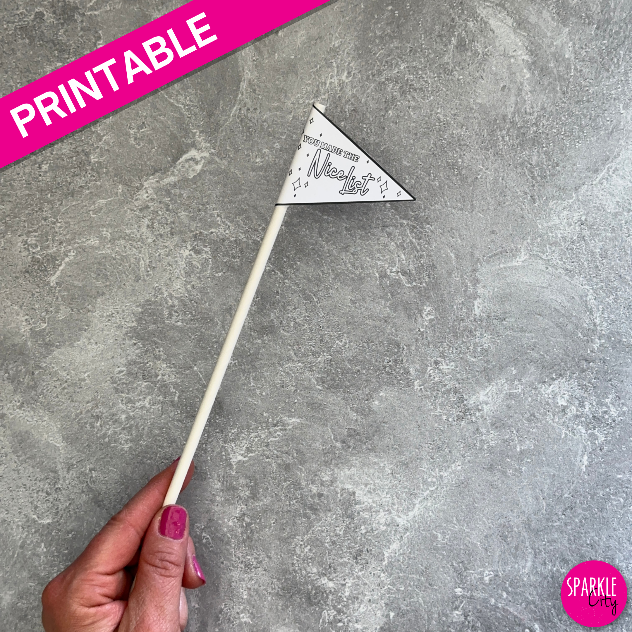 Winter Wishes Printables - Pennants - Nice List