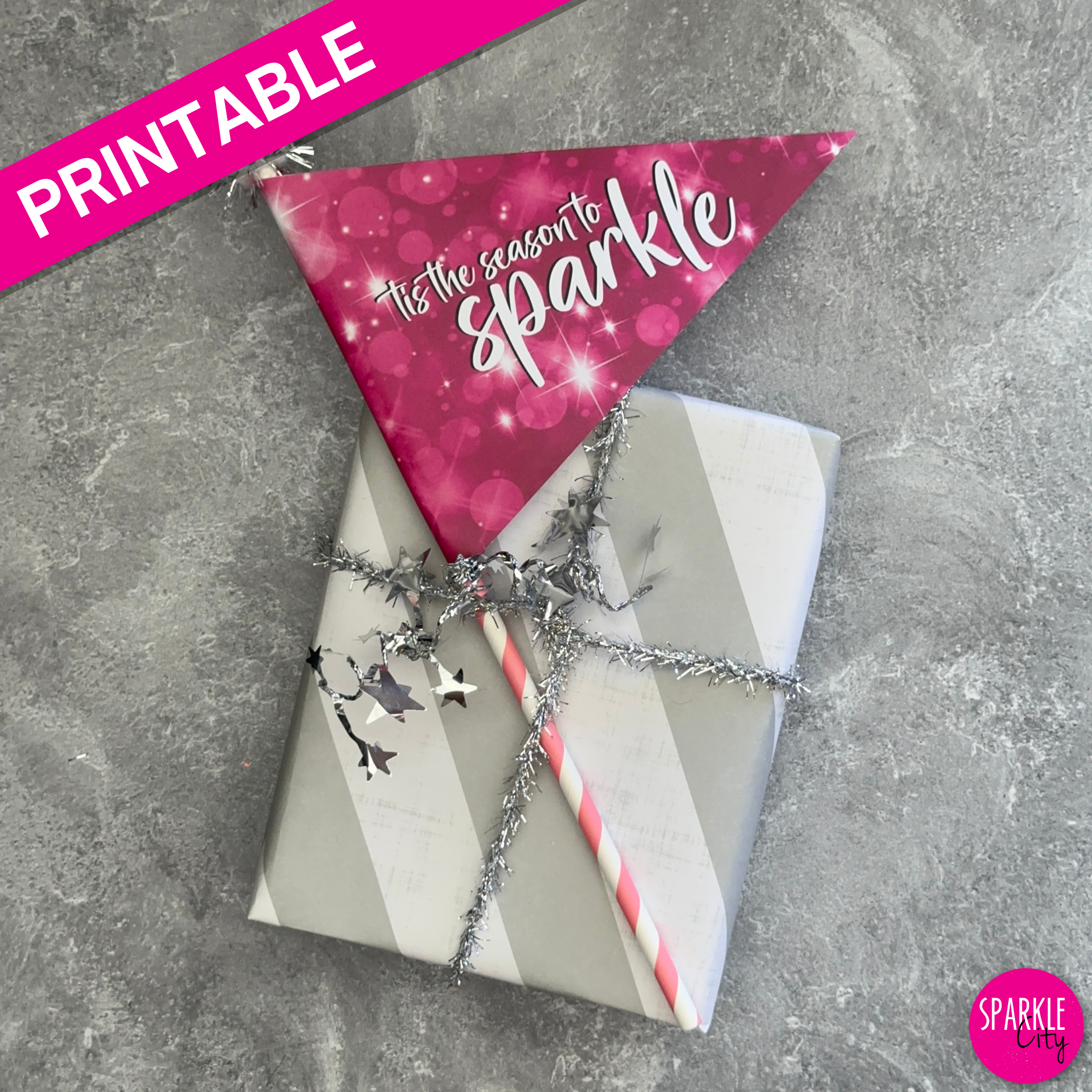 Winter Wishes Printables - Pennants - Tis the Season to Sparkle