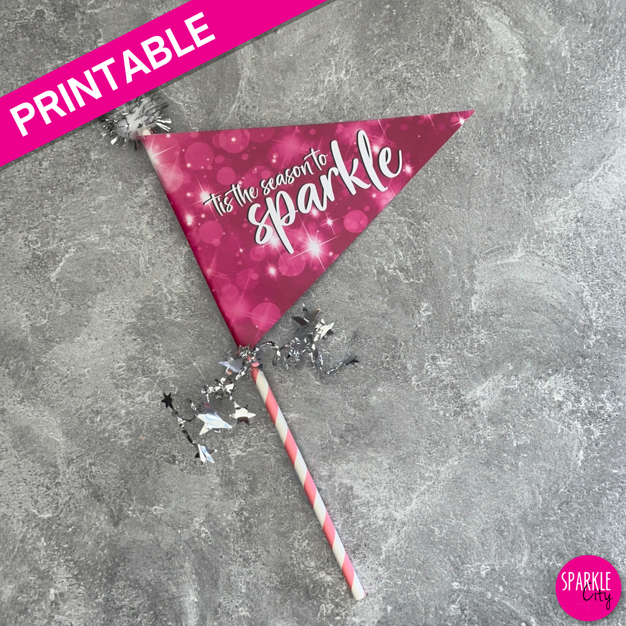 Winter Wishes Printables - Pennants - Tis the Season to Sparkle