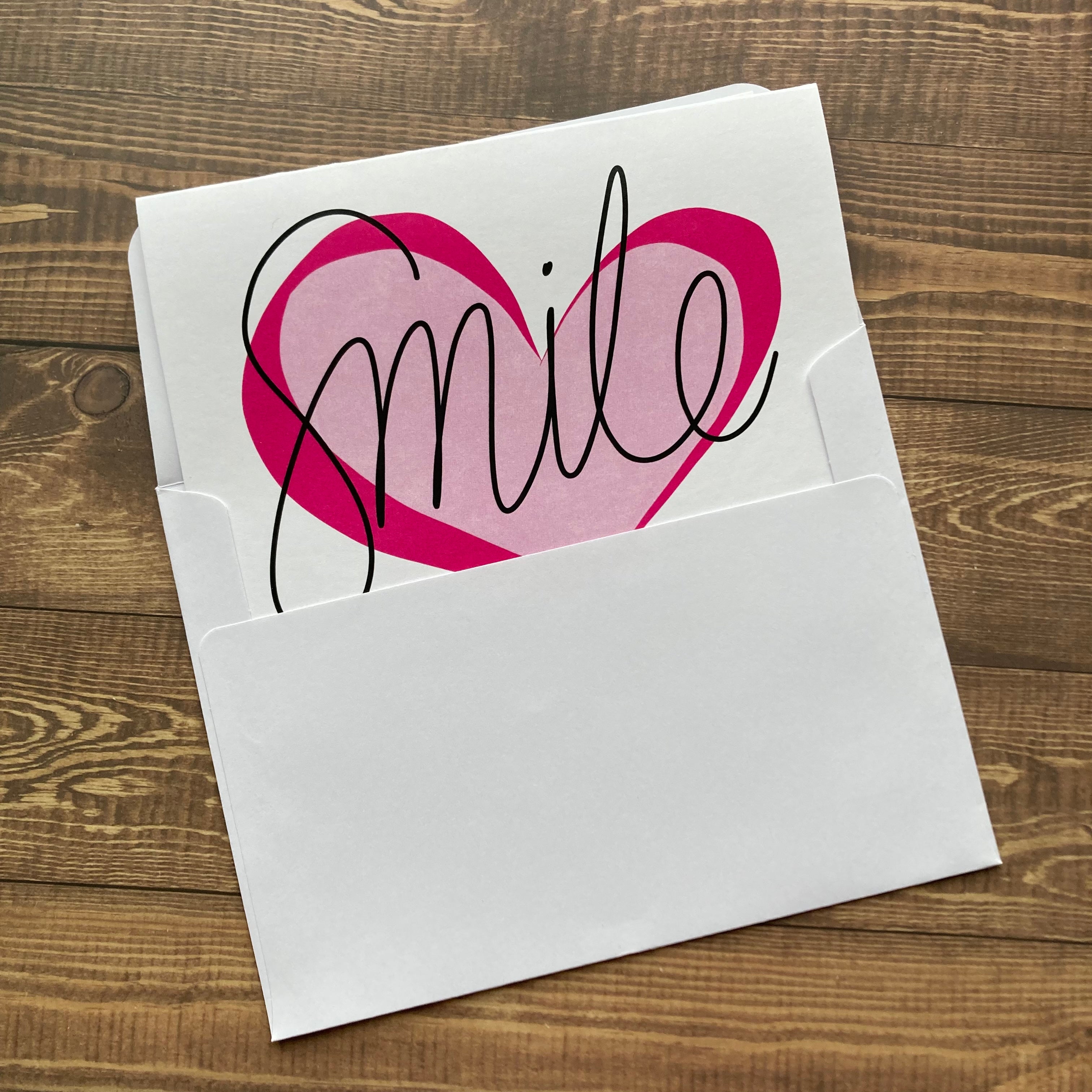 Smile Heart Card - Handmade Card