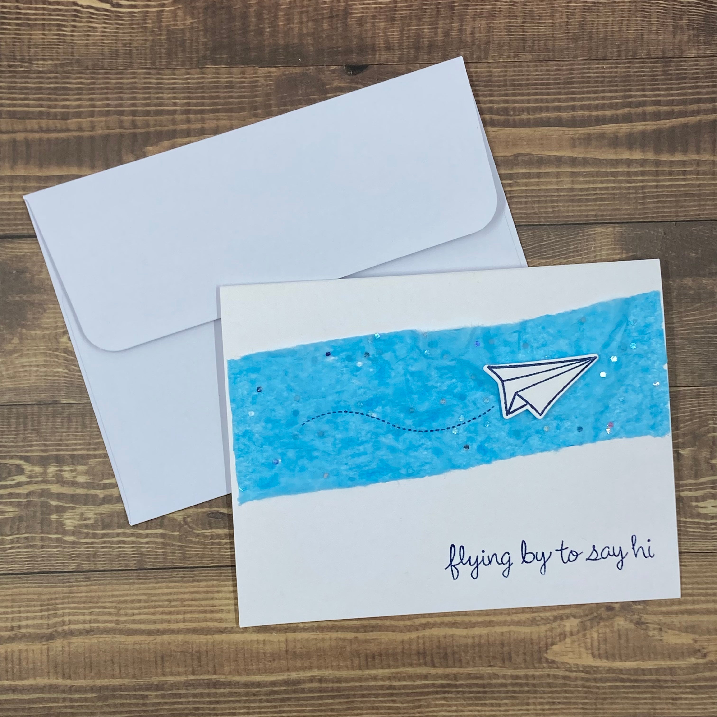 Flying by to say hi - Handmade Card