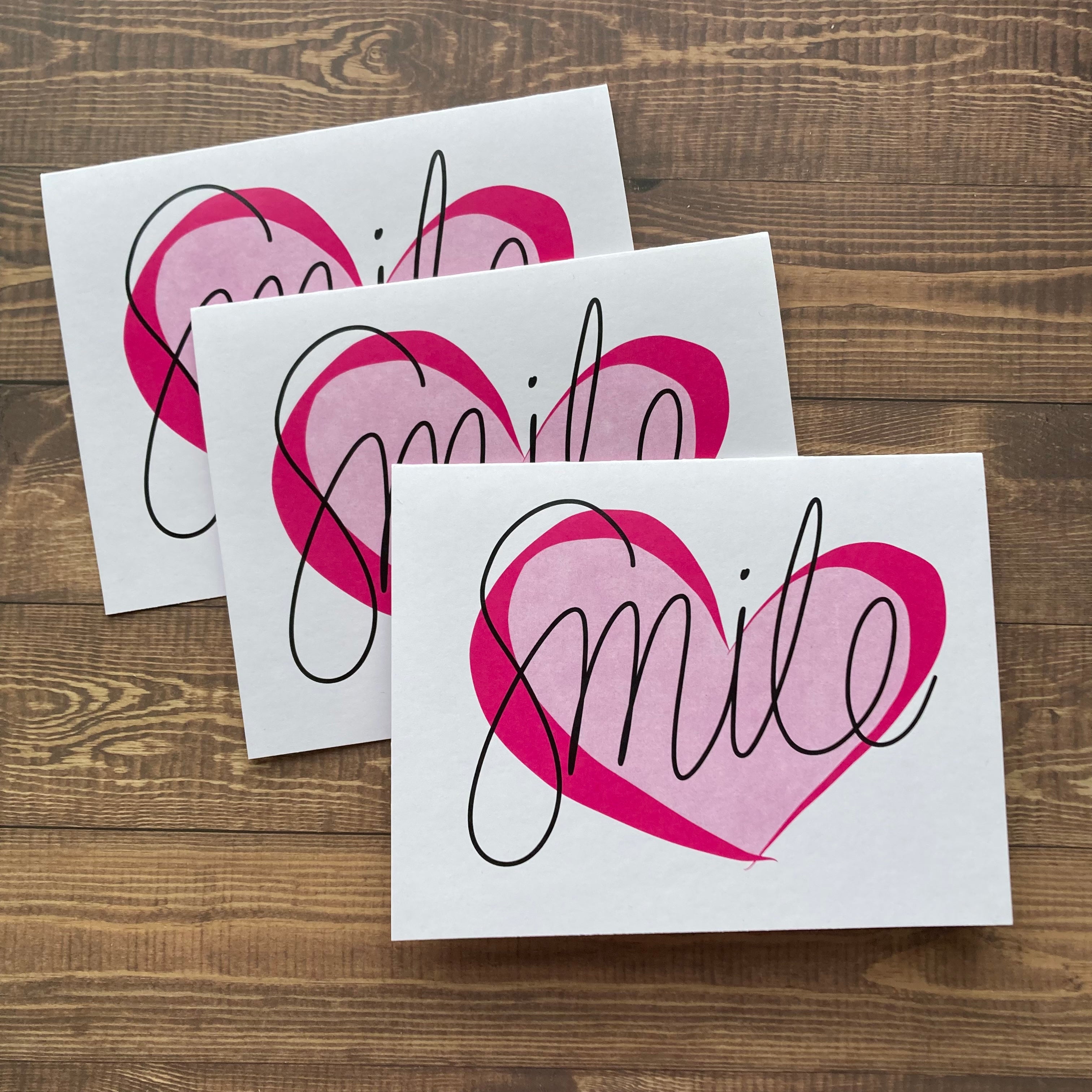 Smile Heart Card - Handmade Card