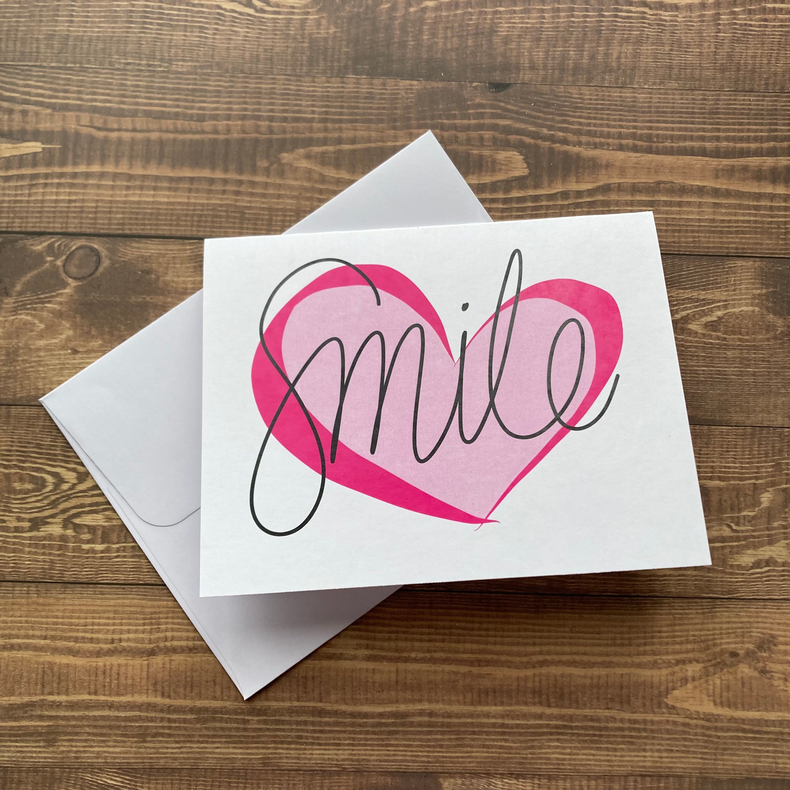 Smile Heart Card - Handmade Card