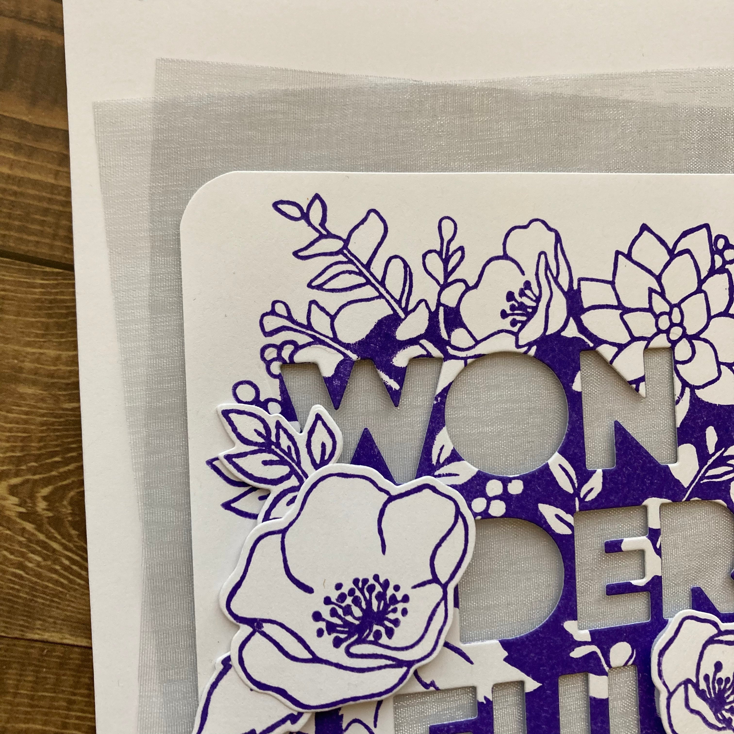 WONDERFUL in Purple - Handmade Card